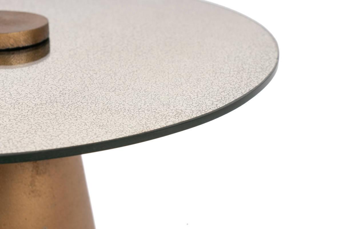 Beistelltisch Messingfarben - Messingfarben, Basics, Glas/Metall (40/42,5cm) - Kayoom