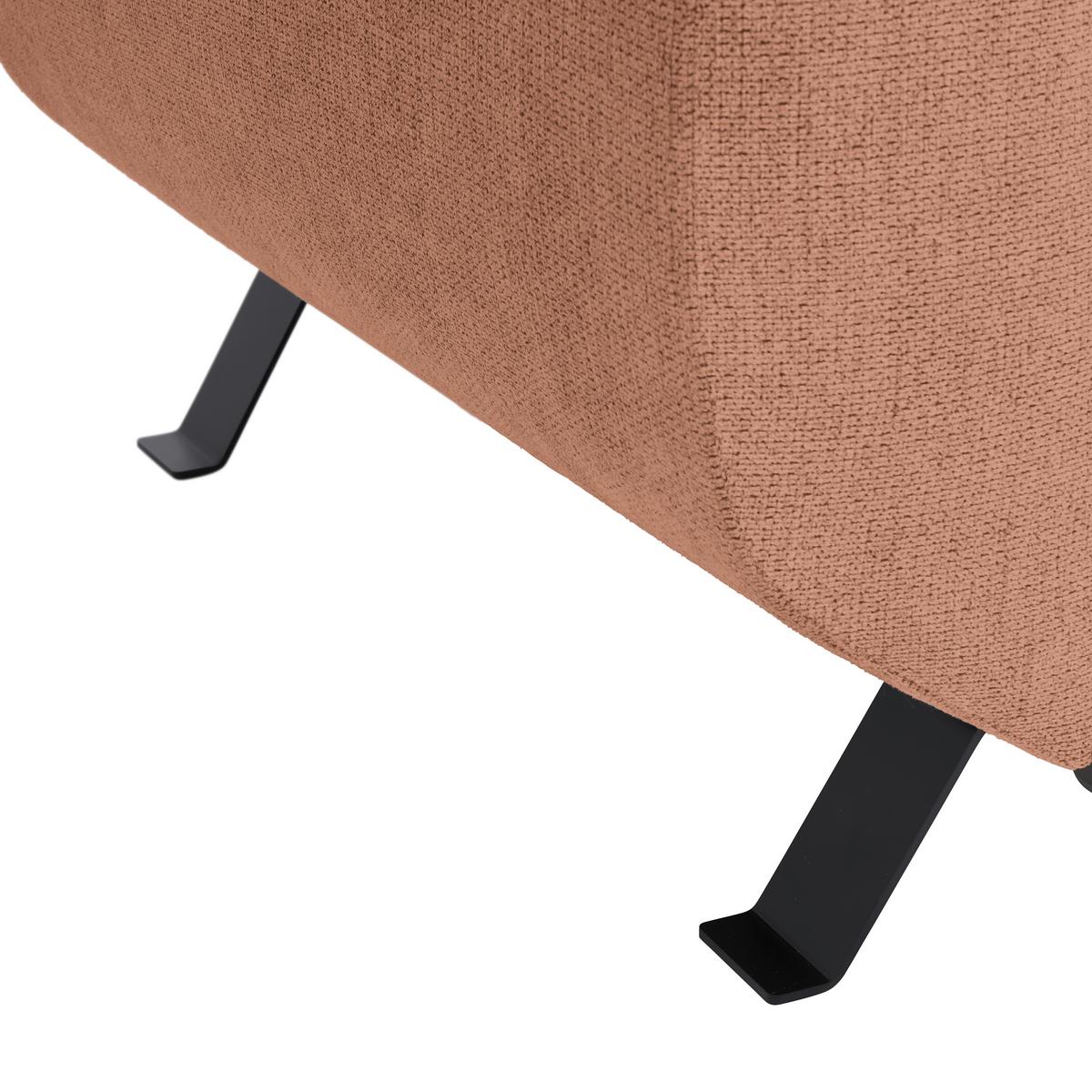 Rohová sedačka RAVEN, pravá, marhuľová - marhuľová/čierna, Modern, kov/textil (257/198cm) - Mömax