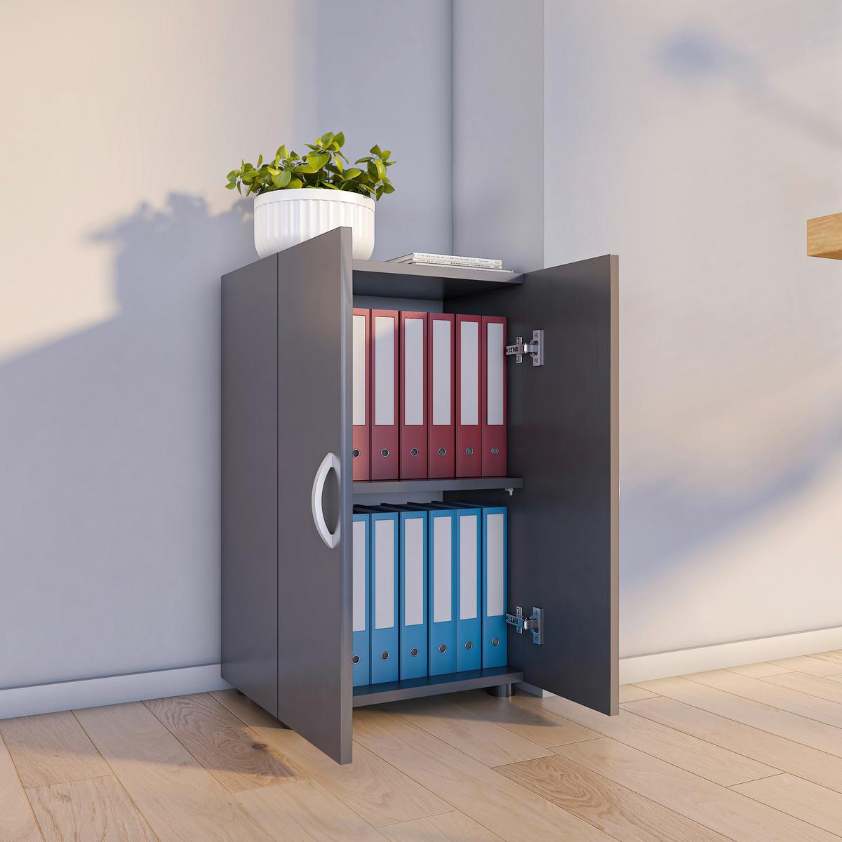Aktenschrank Ulas 2 Anthrazit B: 49 cm - Anthrazit, MODERN, Holzwerkstoff (49/74/34cm) - MID.YOU