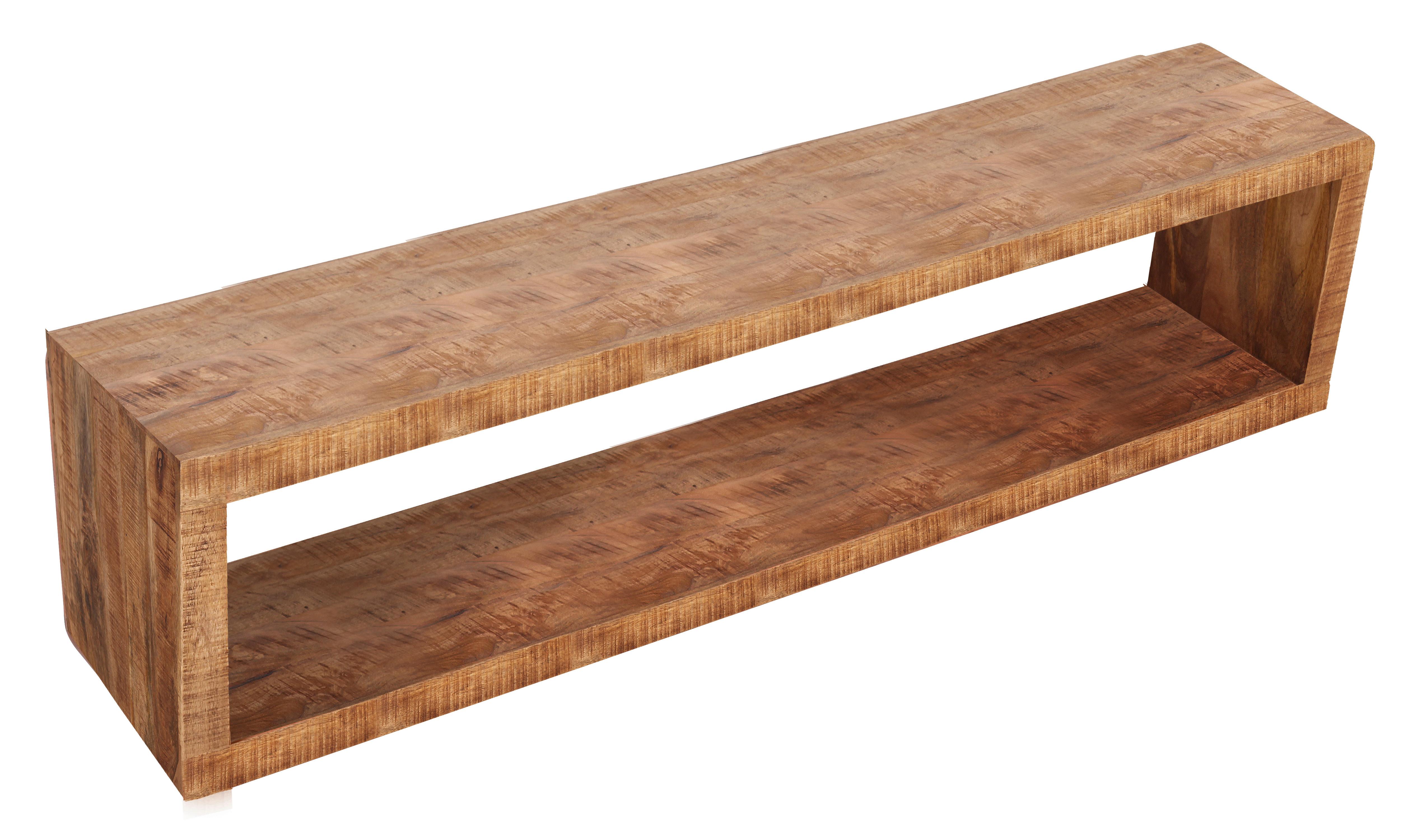Wandregal Mangoholz B: 80cm - Naturfarben, Design, Holz (80/20/15cm) - MID.YOU