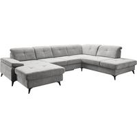 Sedačka SORENA U, pravá, sv.sivá ženilka, s funkciami - čierna/svetlosivá, Modern, kov/textil (198/353/255cm) - Premium Living