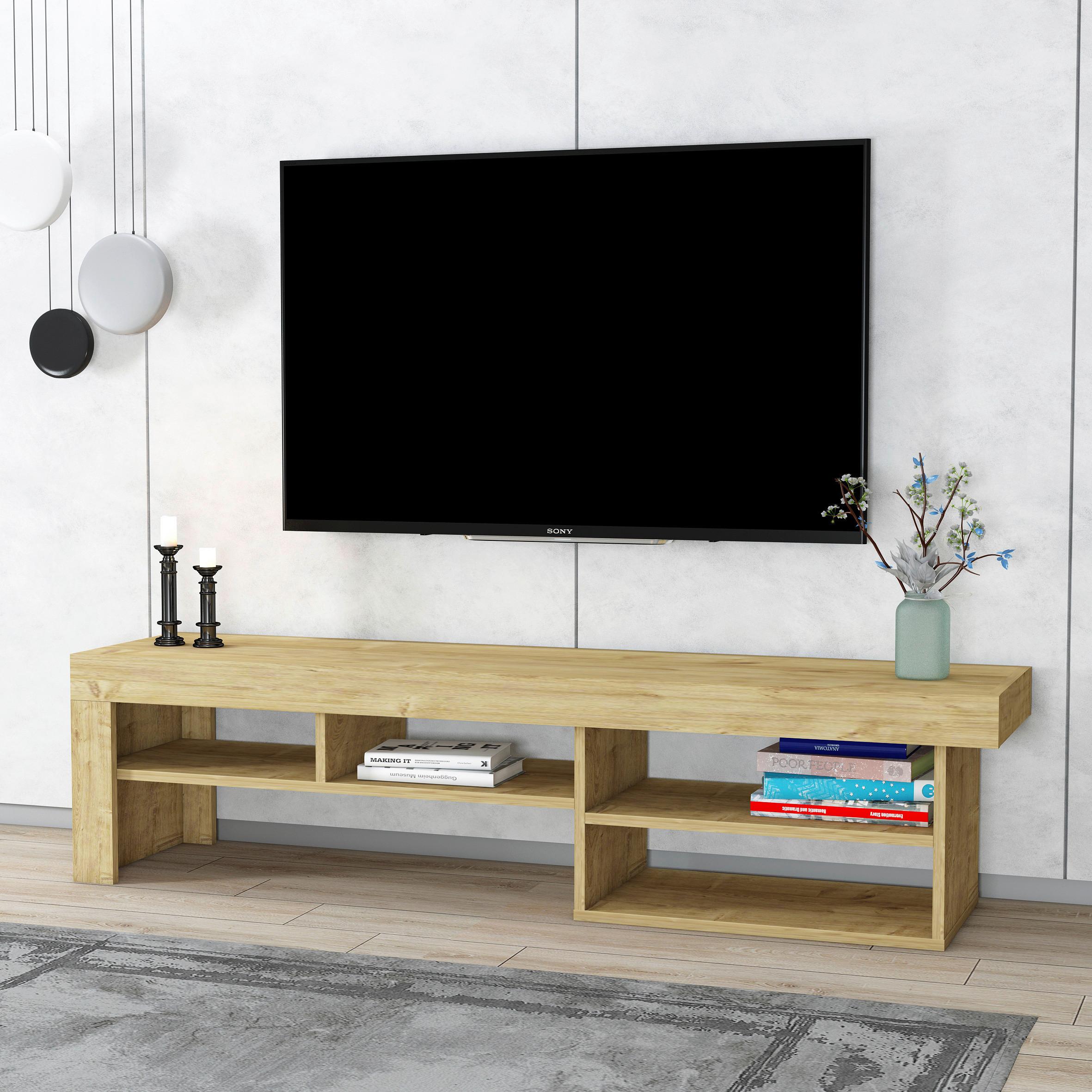 TV-Lowboard Hestia B: 160 cm Eiche Dekor - Eichefarben, Design, Holzwerkstoff (160/40/38cm) - MID.YOU