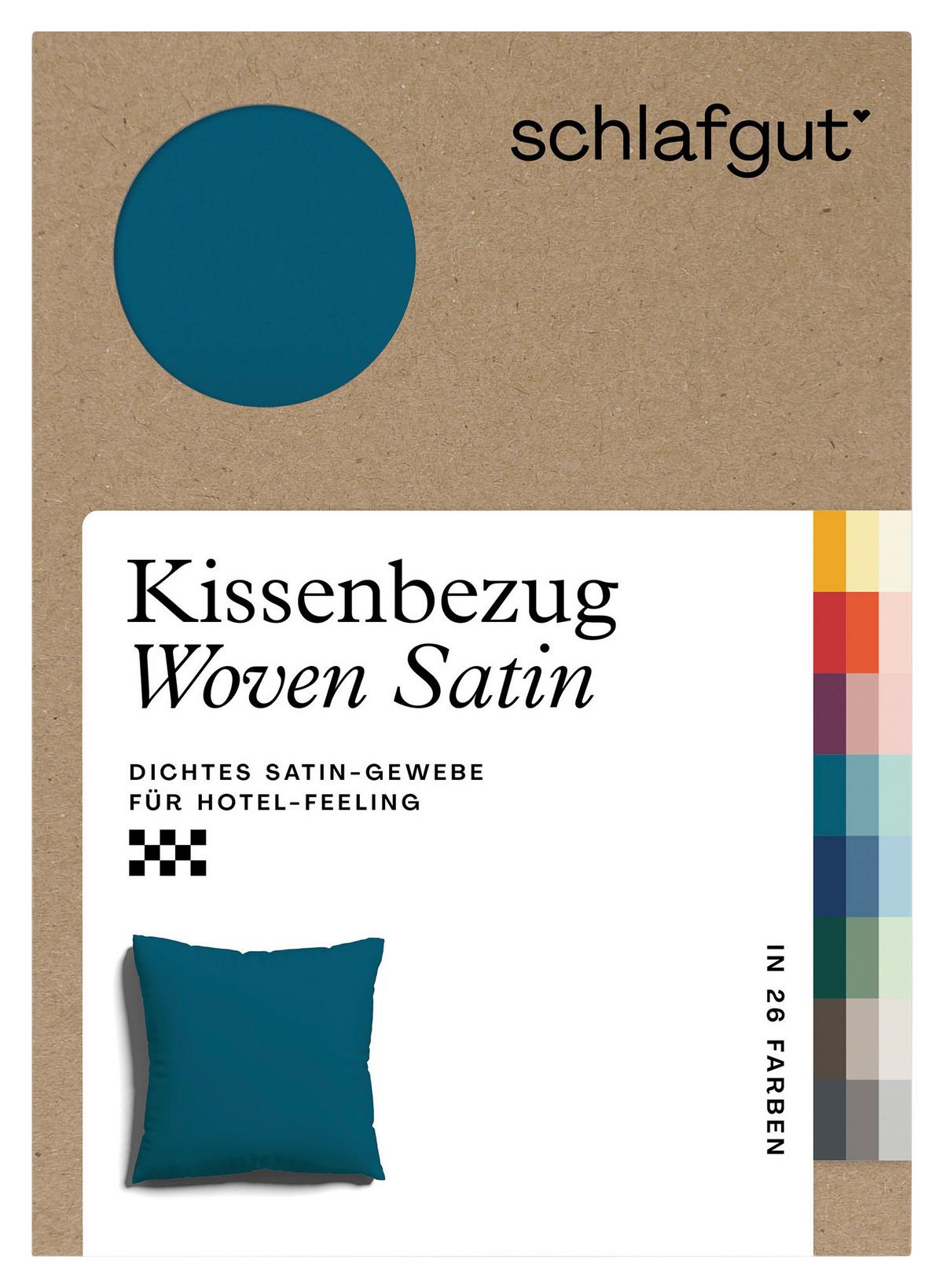 Kissenhülle Woven Satin - Petrol, Basics, Textil (40/40cm) - Schlafgut
