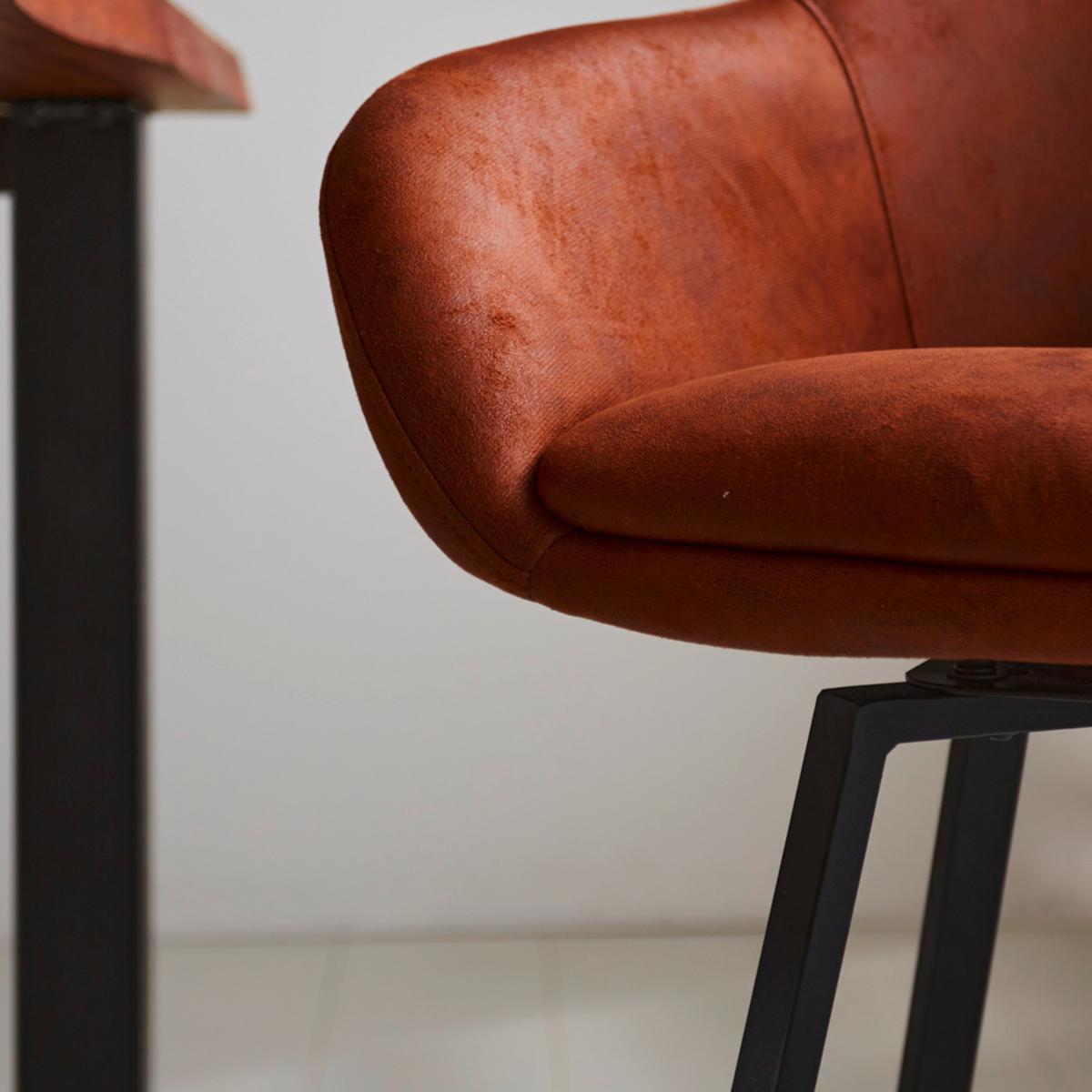 Barhocker-set Casper Cognac B: 55 Cm - Cognac/Schwarz, MODERN, Textil/Metall (55/109/57cm) - MID.YOU