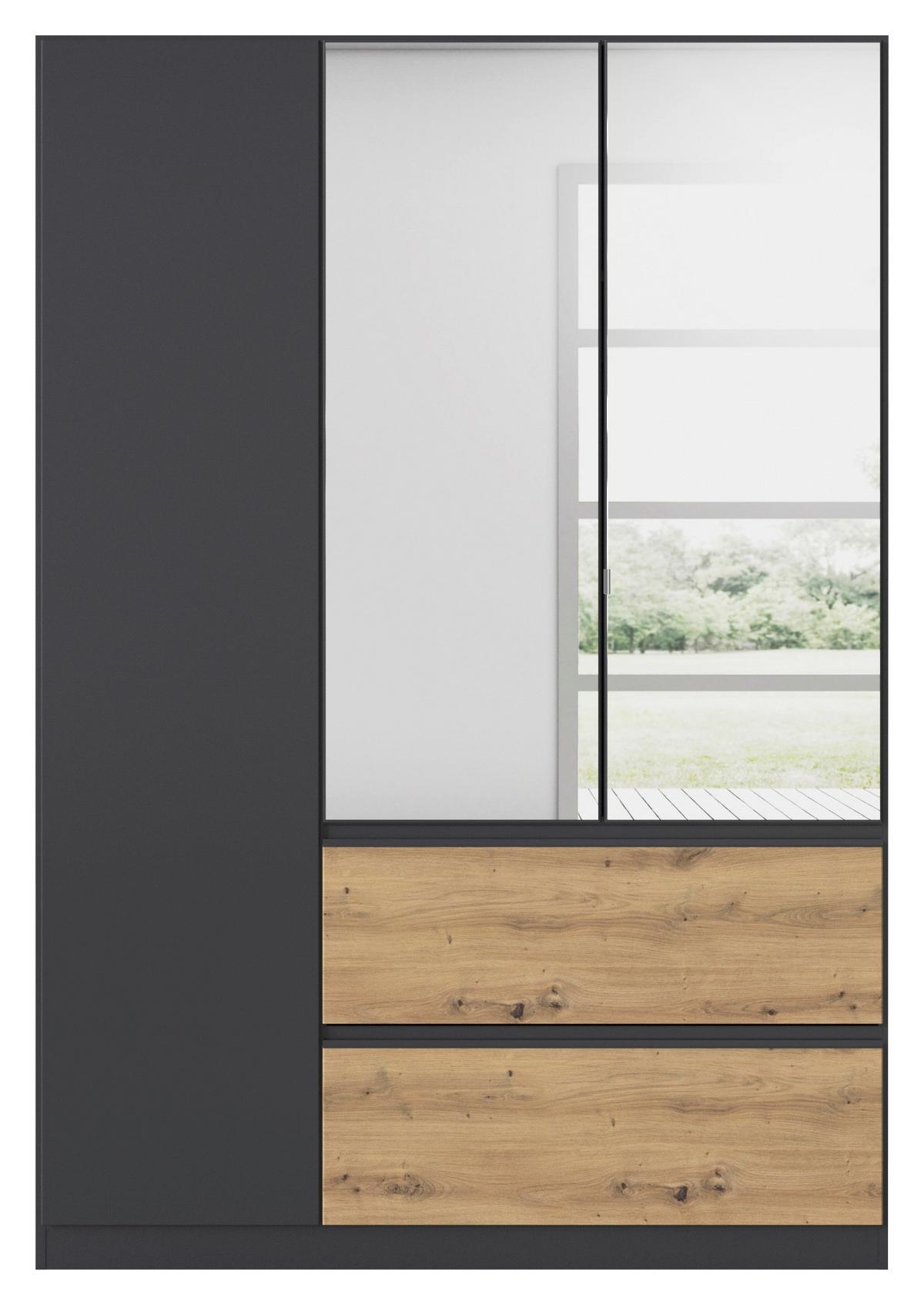 Drehtürenschrank Costa Grau Eiche Artisan Dekor - Eiche Artisan/Grau, MODERN, Holzwerkstoff (136/197/54cm) - Rauch Möbel