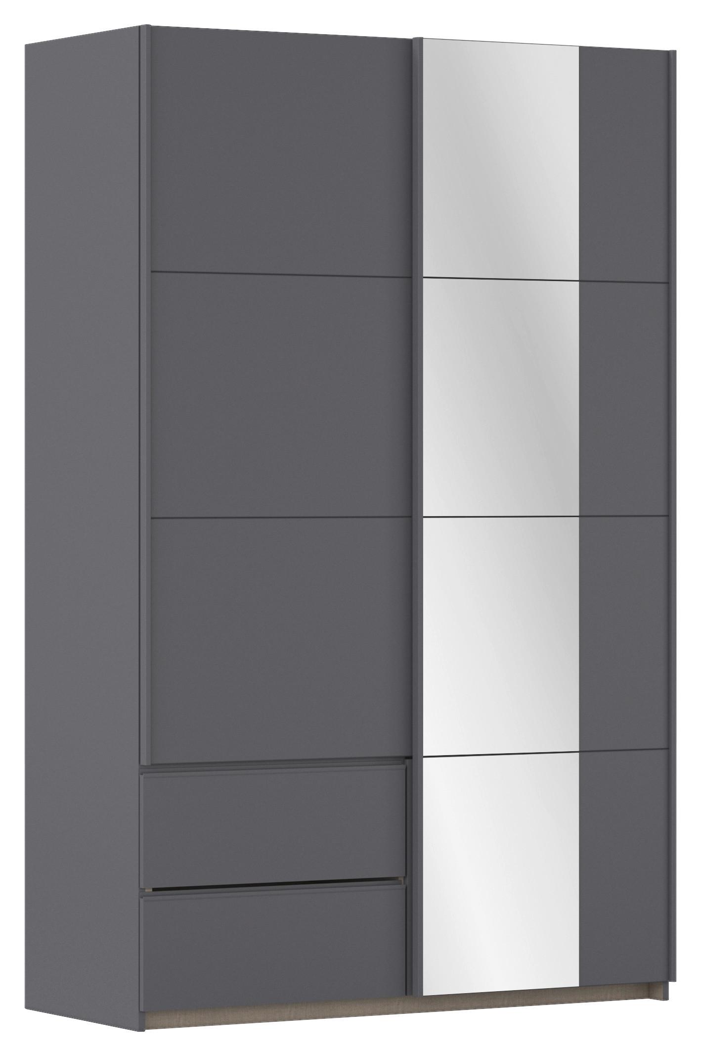 Schwebetürenschrank Stoke Grau B: 131 cm - Grau, MODERN, Holzwerkstoff (131/210/59cm) - Rauch Möbel