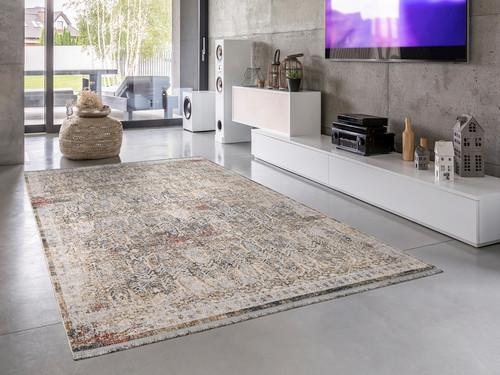 Vintage-Teppich Merkur - Blau/Beige, Design, Textil (133/190cm) - Novel