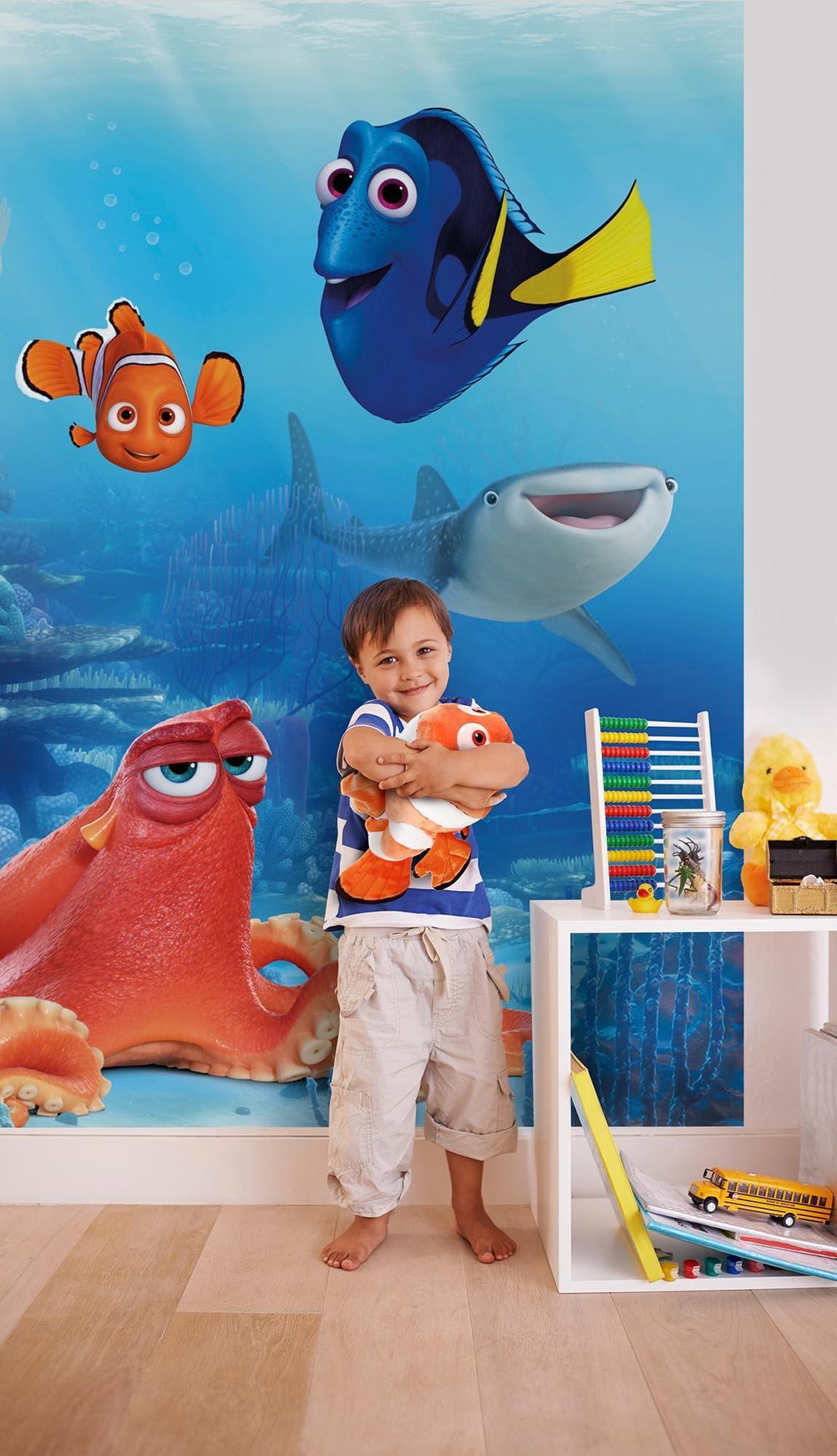 Fototapete Dory And Friends - Blau/Orange, Papier (184/254cm) - Komar