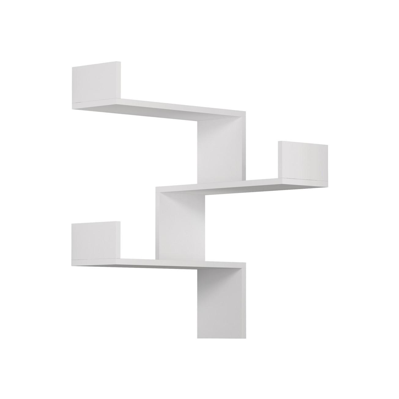 Wandregal Luksa Eckregal - Weiß, Design, Holzwerkstoff (60/90/22cm) - Livetastic