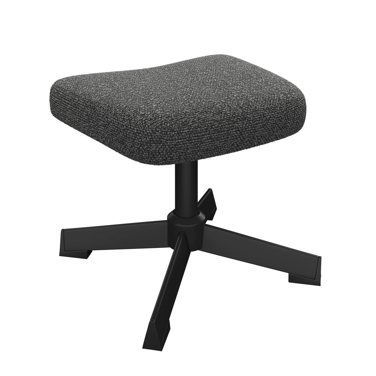 Relaxsessel Bogota Leinenoptik grau, 360° drehbar - Schwarz/Grau, MODERN, Textil/Metall (76/101/86cm) - Luca Bessoni