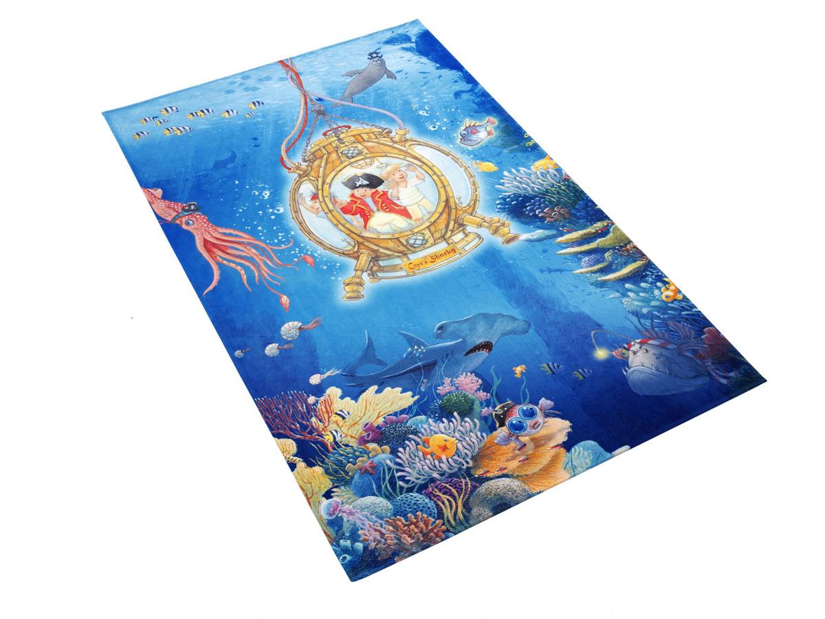 Kinderteppich Pirat Blau 140x200 Cm - Blau/Dunkelblau, Trend, Textil (140/200cm)