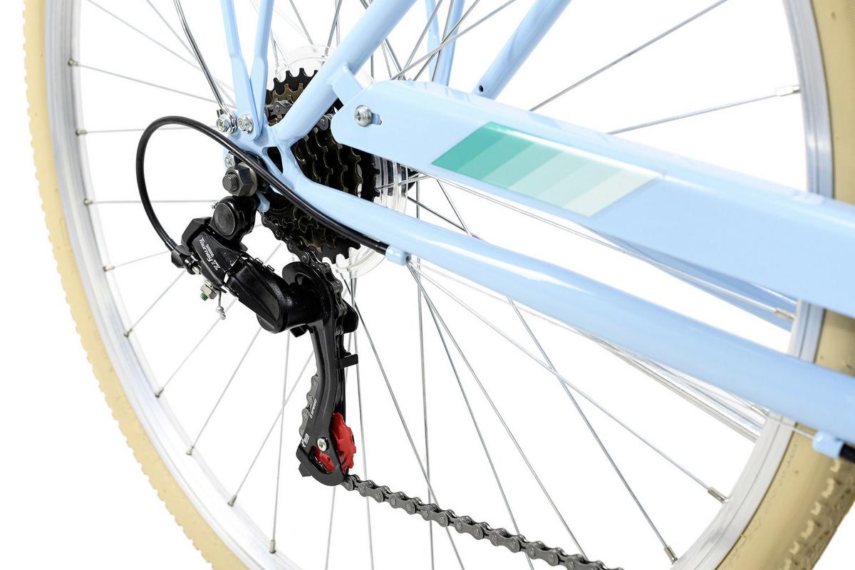 Citybike Damen 26 Zoll Cantaloupe Mit Korb 6 Gänge - Blau/Gelb, Basics, Metall (180/70cm) - Da Capo