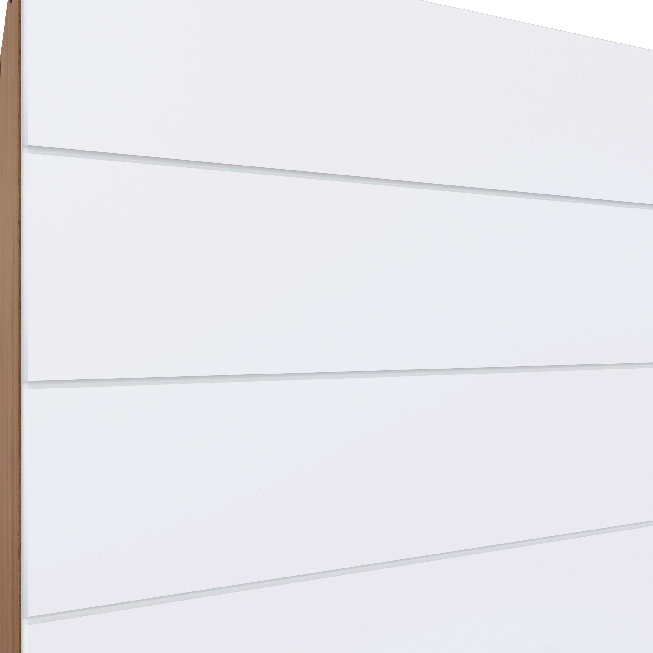 Kühlschrank-Umbauschrank mit weißen Fronten