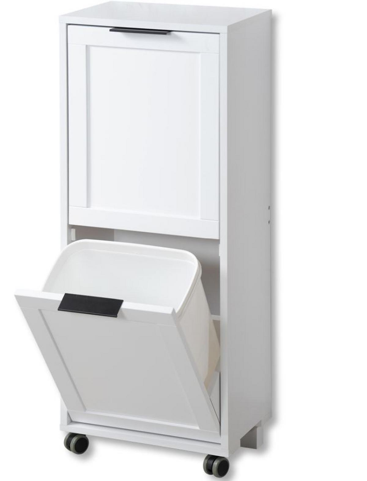 Mehrzweckschrank Weiß BxH 36x94 cm mit Mülleimern - Weiß, MODERN, Holzwerkstoff/Kunststoff (36/94/24cm) - Kesper