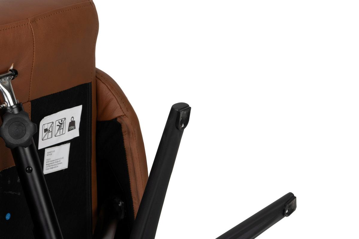 Relaxsesselset Repose Kupferfarben B: 76 cm - Schwarz/Kupferfarben, Design, Leder/Textil (76/107/79cm) - Livetastic