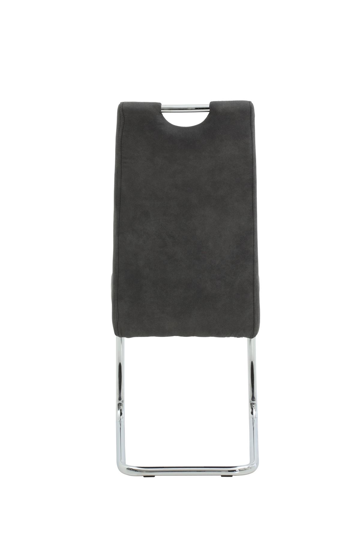 Schwingstuhl-set Flora Anthrazit B: 43 Cm - Chromfarben/Anthrazit, MODERN, Textil/Metall (43/98/59cm) - MID.YOU