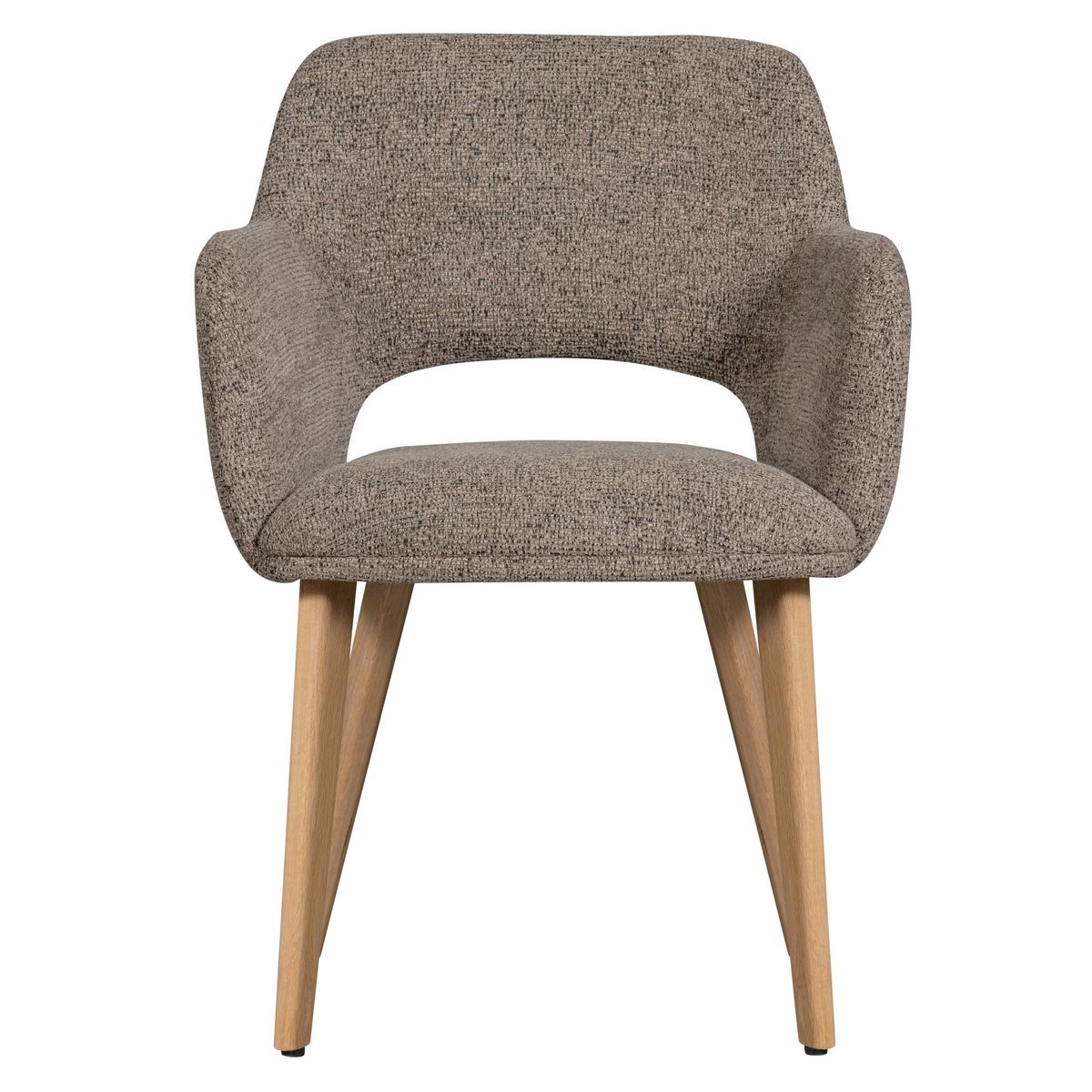 Armlehnstuhl-Set Murat Naturfarbe/Taupe B: 61cm - Taupe/Naturfarben, MODERN, Holz/Textil (61/86/60cm) - Livetastic