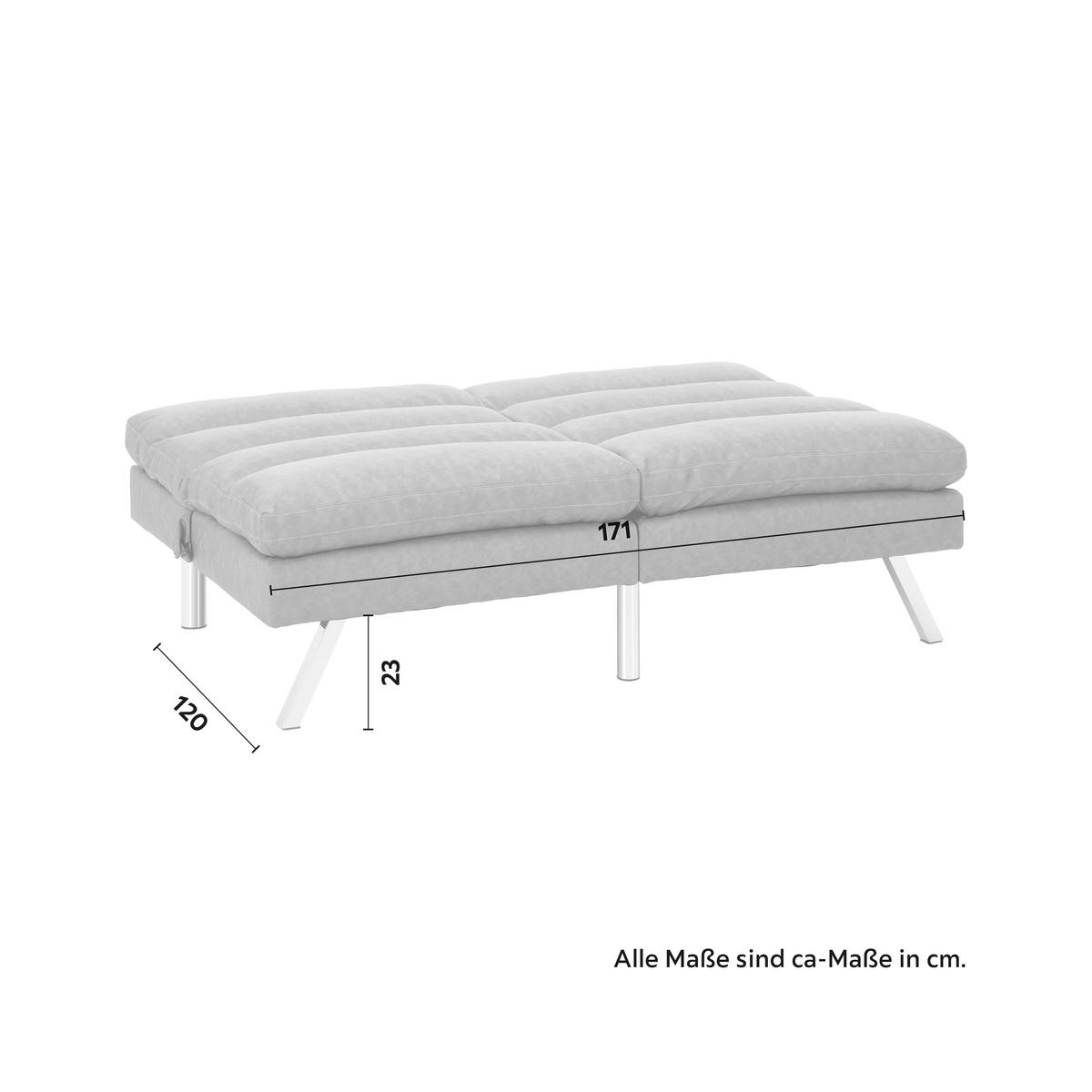 Pohovka LIA světle šedá - světle šedá/barvy chromu, Moderní, dřevo/textil (171/112/53cm) - Bessagi Home