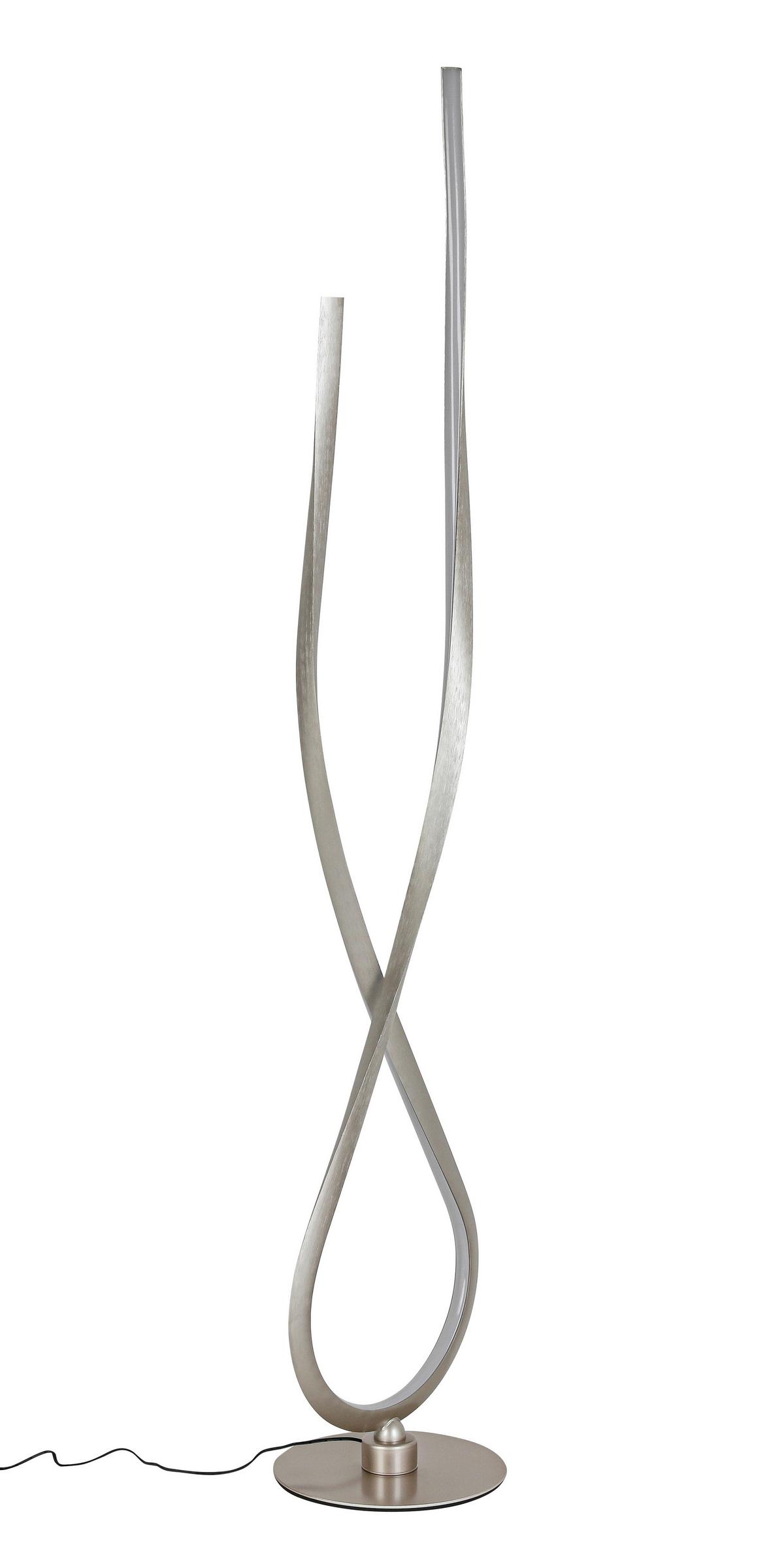 Led-stehleuchte Kui - Champagner/Schwarz, MODERN, Kunststoff/Metall (26/150,5cm)