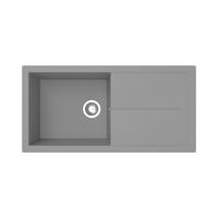 Spüle Cleveland Grau 100x21,4 cm - Grau, Basics, Glas/Kunststoff (100/21,4/50cm) - Respekta