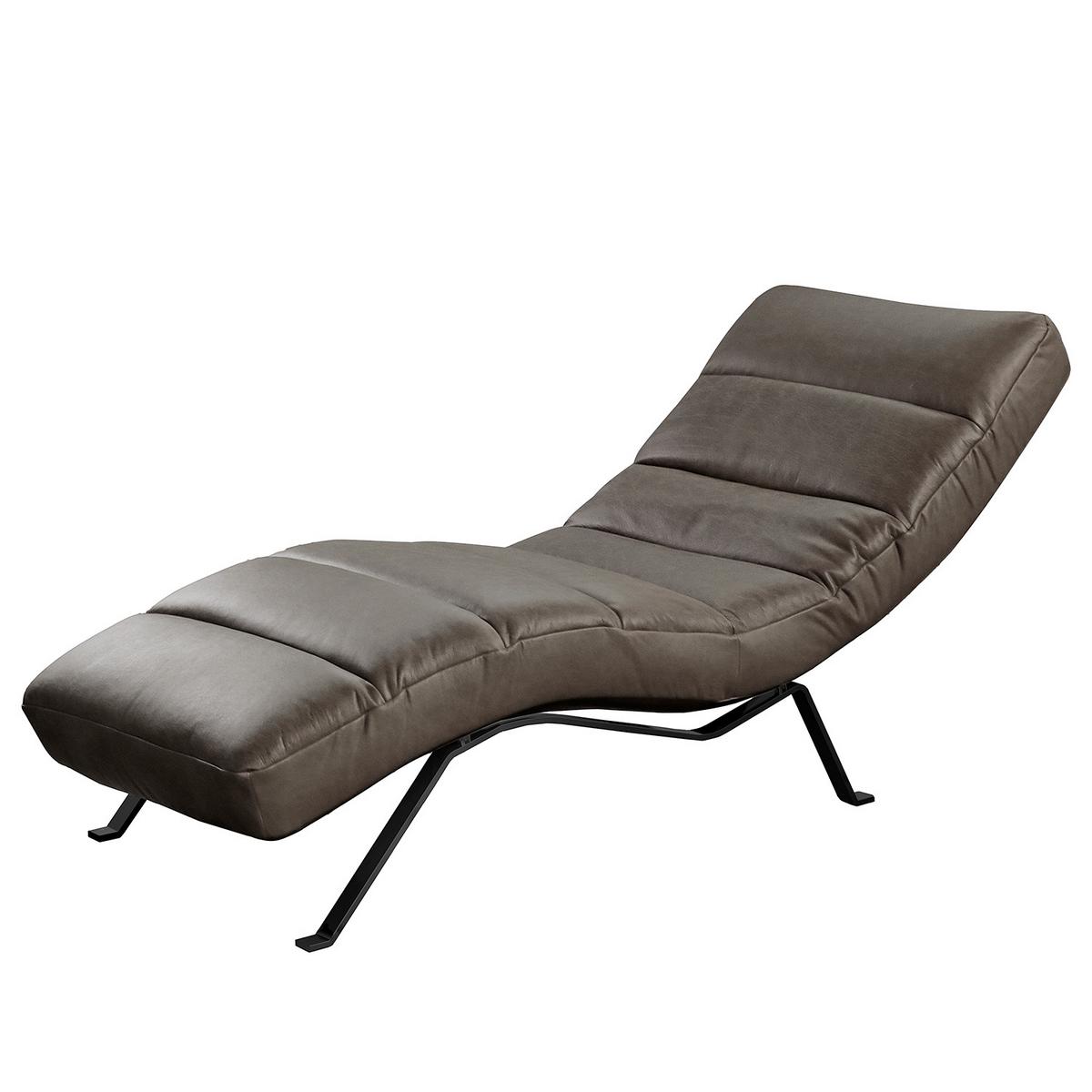 Relaxliege Swing Black Fango B: 65 cm - Fango/Schwarz, Design, Leder (65/65-95/171cm) - Livetastic