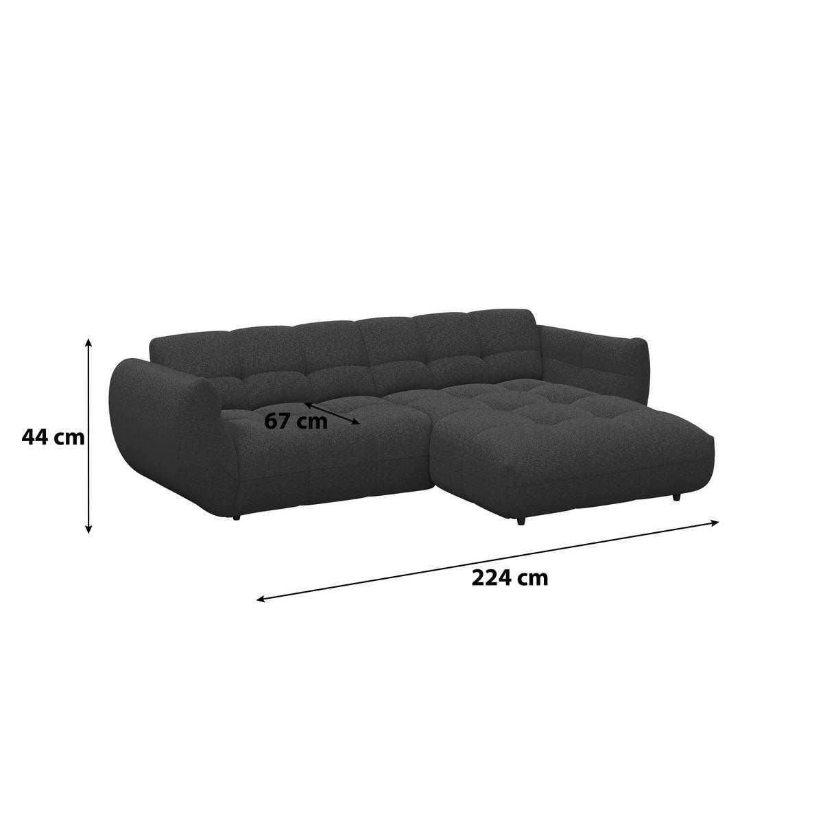 Rohová sedačka PANDA, pravá, tmavozelená ženilka - čierna/tmavozelená, Trend, textil/plast (280/178cm) - Premium Living
