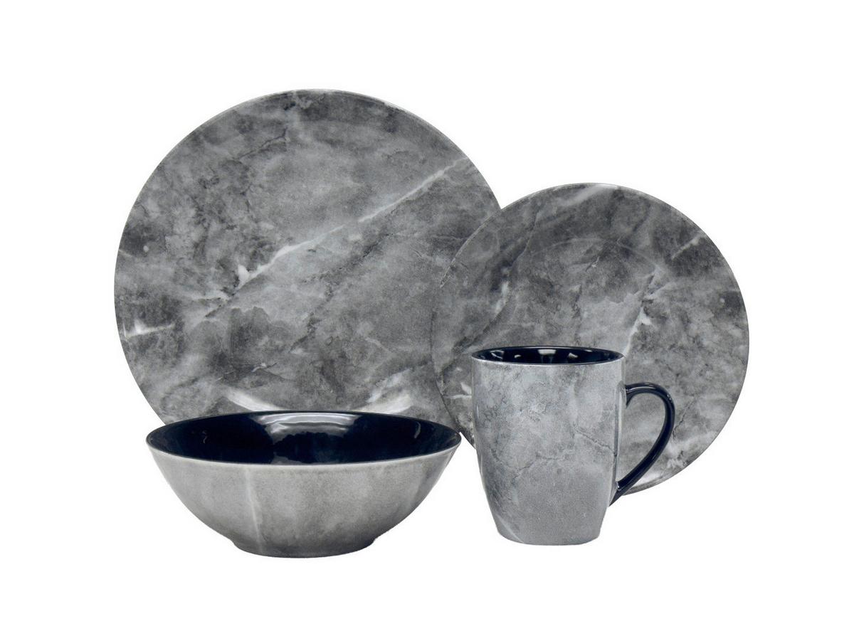 Kombiservice Ronald - Schwarz/Grau, Design, Keramik - James Wood