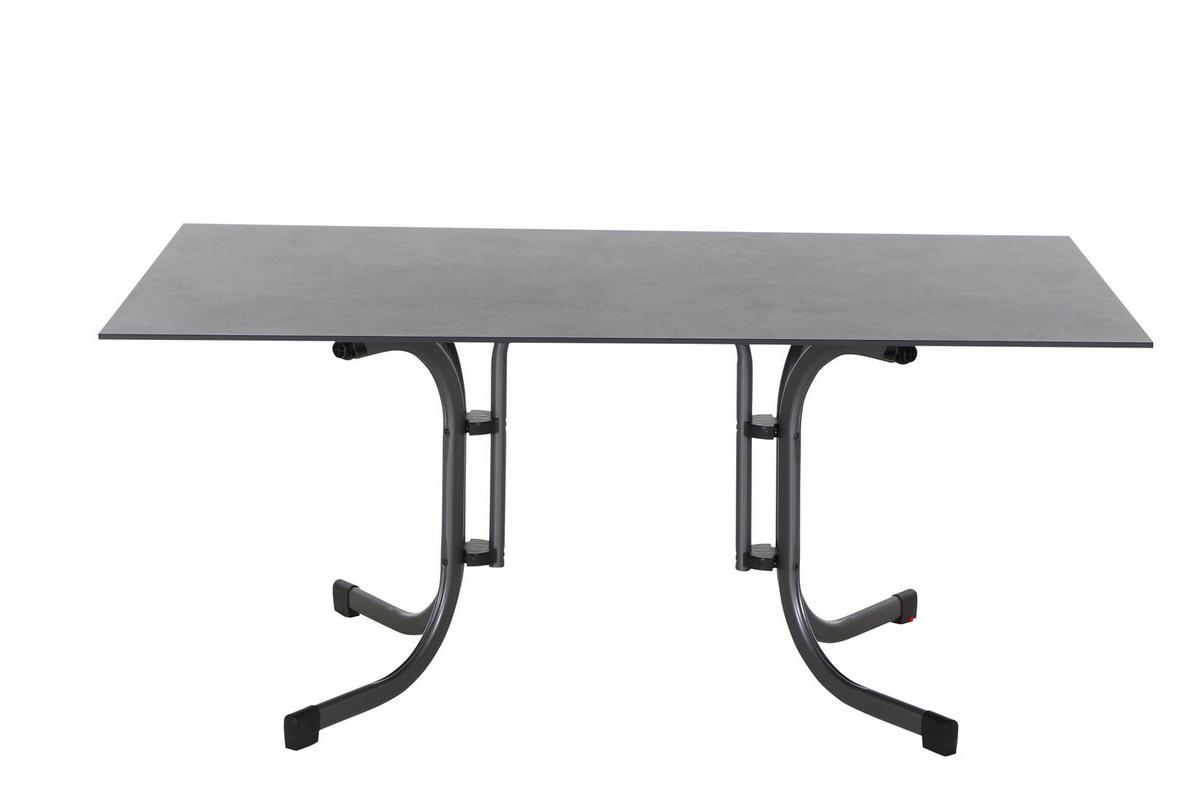Gartentisch Klappbar Metall /Kunststoff/Holz L 160 cm - Anthrazit, KONVENTIONELL, Holzwerkstoff/Kunststoff (160/90/71cm) - Siena Garden