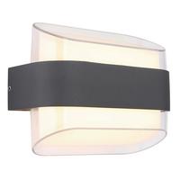 Außenwandleuchte 34315 - Transparent/Anthrazit, Design, Kunststoff/Metall (16/7,8/12,5cm) - Globo