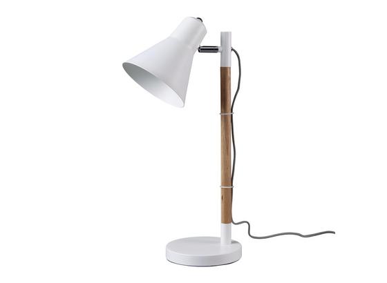 Stolní Lampa Veronika - bílá/hnědá, Moderní, kov/dřevo (55cm) - Modern Living Stolní Lampa Veronika - bílá/hnědá, Moderní, kov/dřevo (55cm) - Modern Living