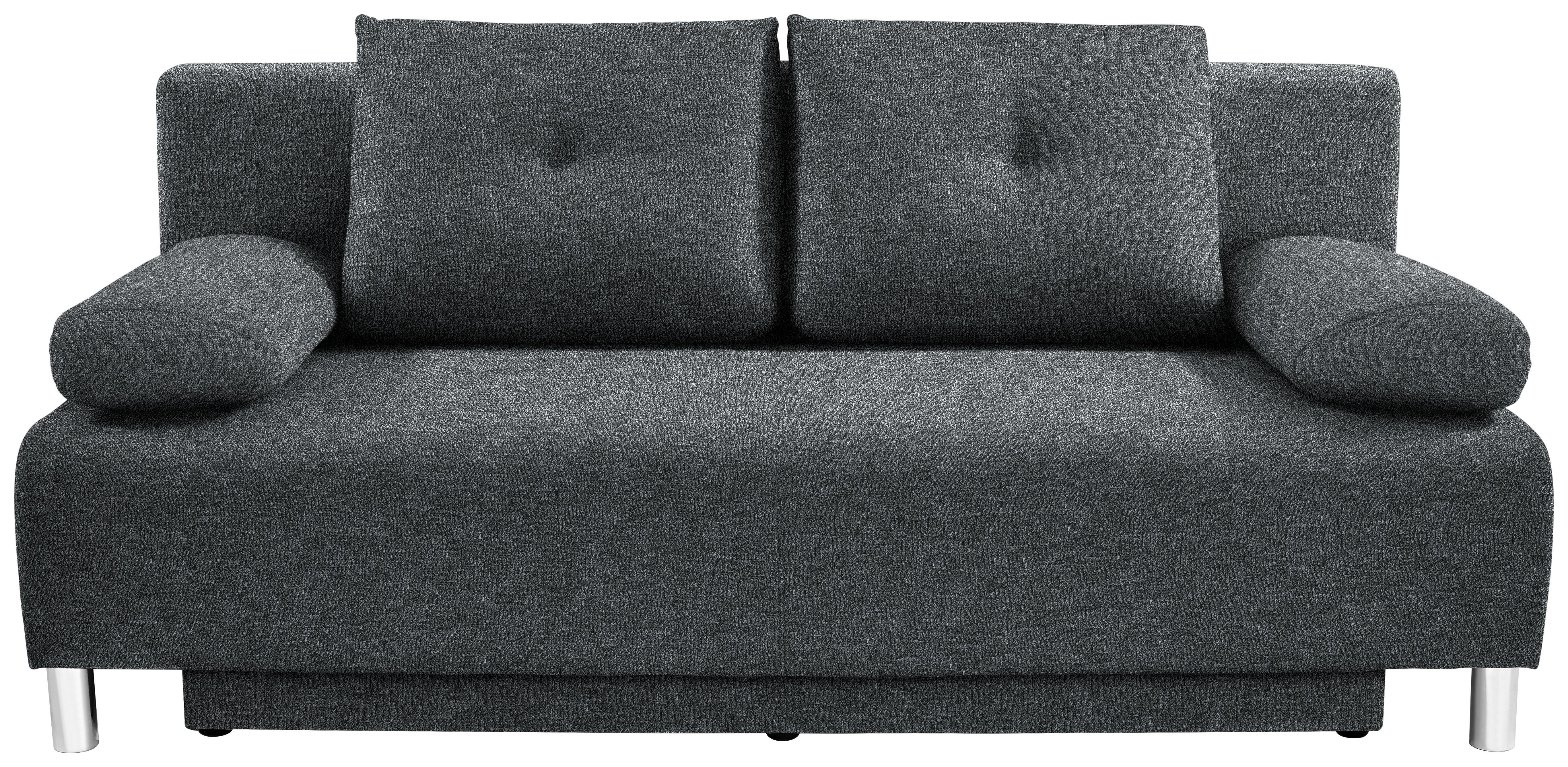 Boxspring Kanapé Ines - Antracit, modern, Fa/Textil (203/96/102cm) - Luca Bessoni