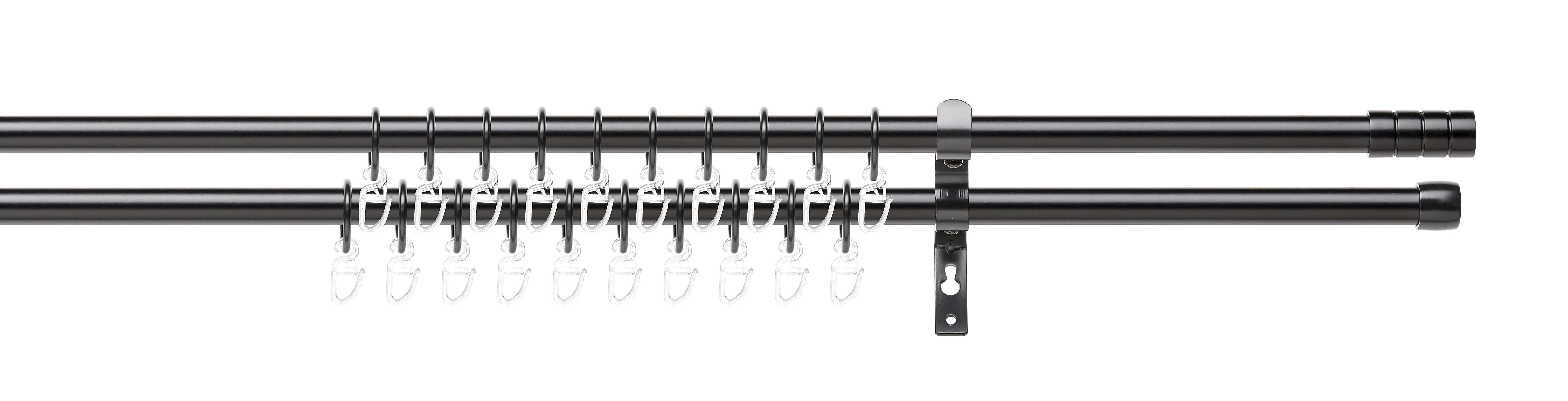 Sada tyčí na závesy JOO 2, 130-240cm - čierna, kov/plast (130-240cm) - Premium Living