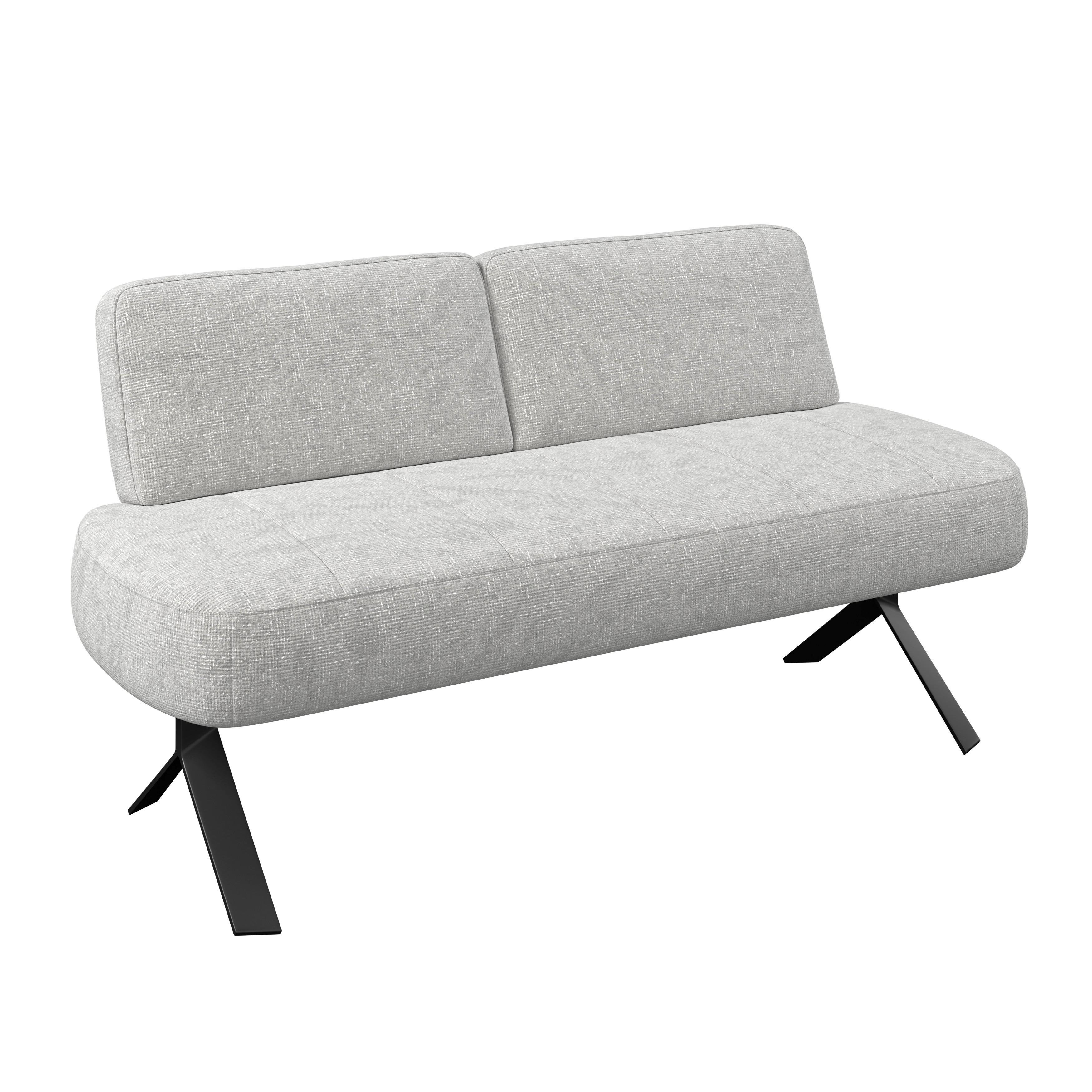 Sitzbank hellgrau/Metallbeine Ulmo B: 162 cm