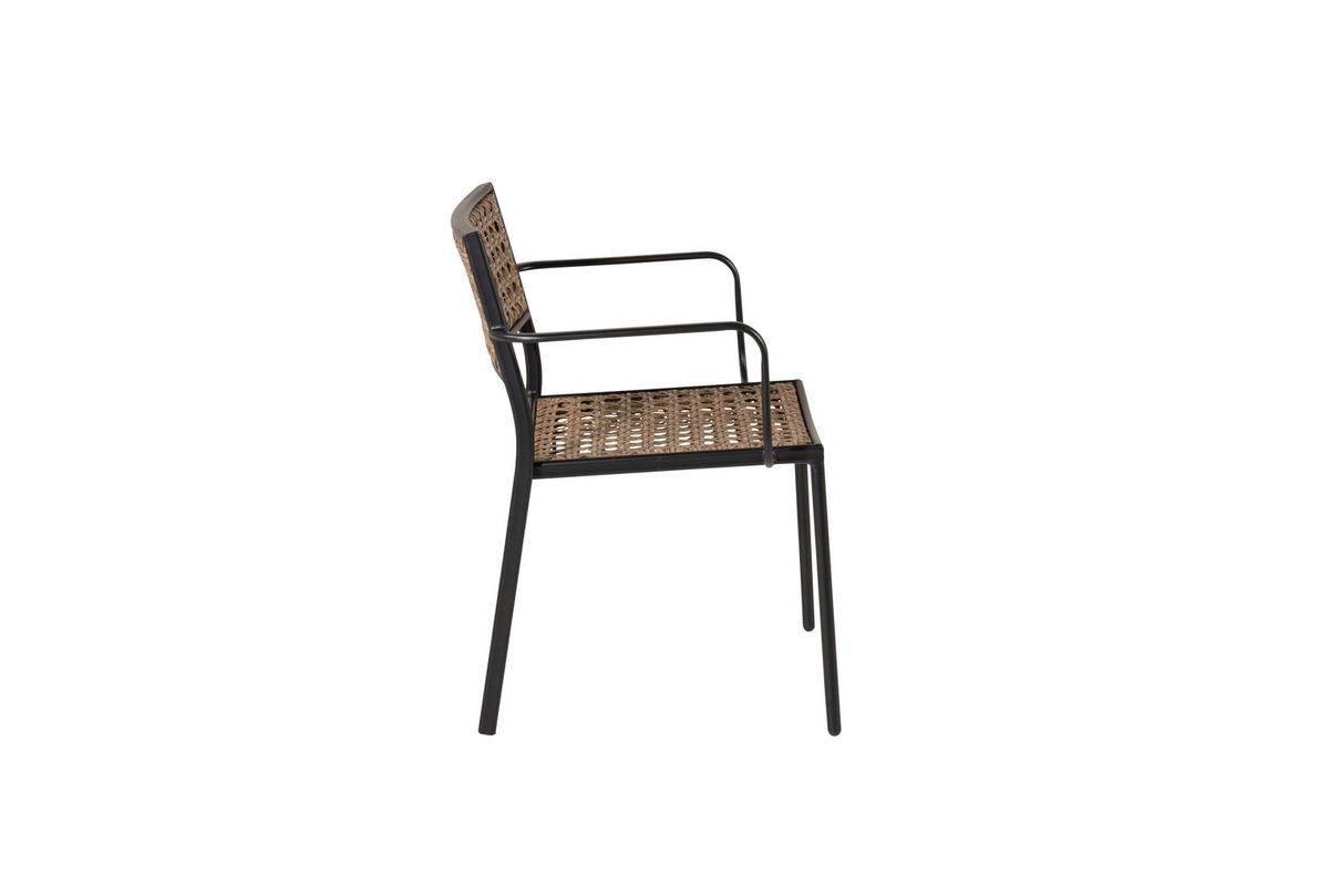Gartenstuhl-Set Paola Metall, Kunststoff - Schwarz, KONVENTIONELL, Kunststoff/Metall (56/80/59cm) - Gardenson