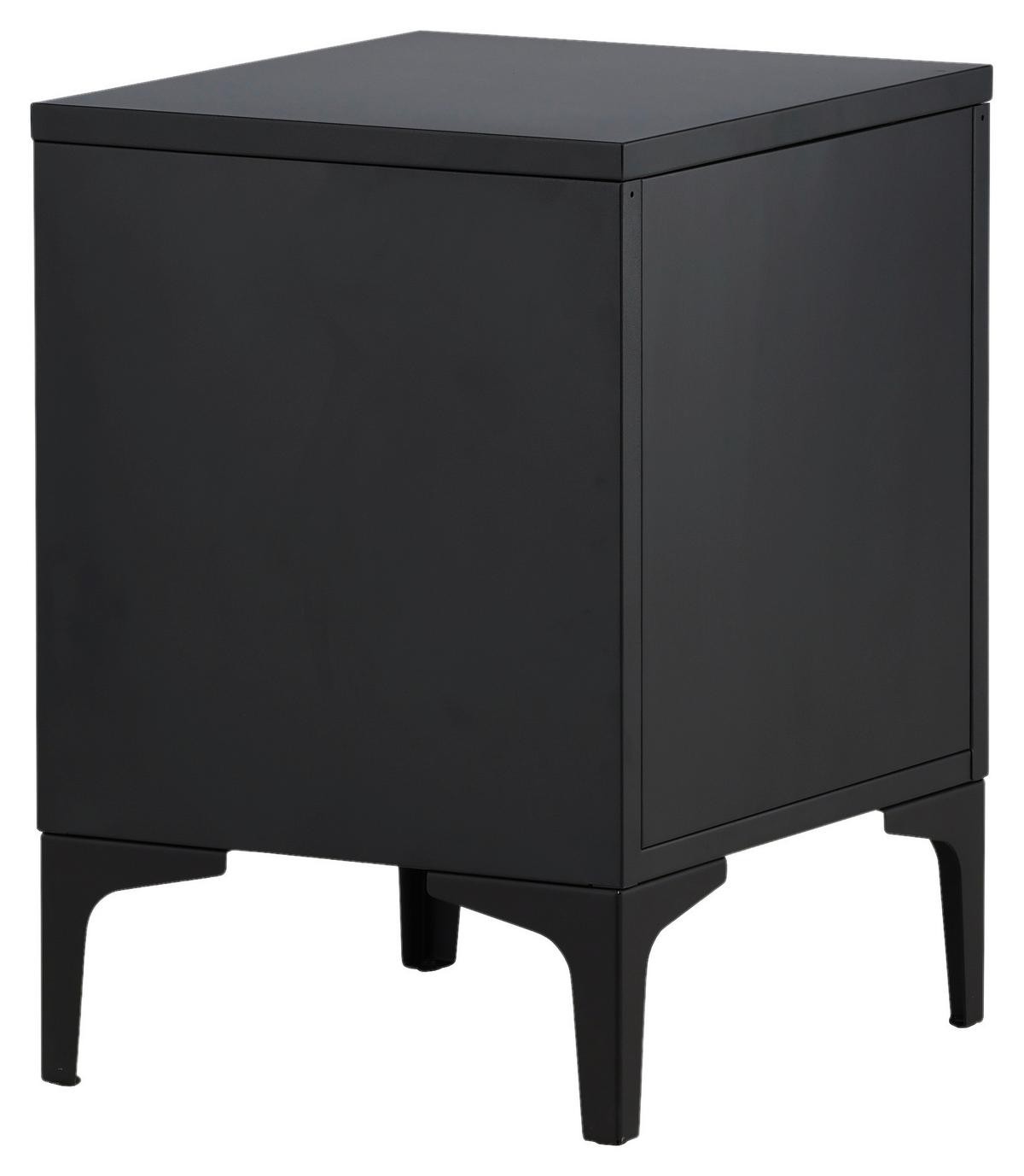 Nachttisch Piring - Schwarz, Design, Metall (45/59/40cm) - Livetastic