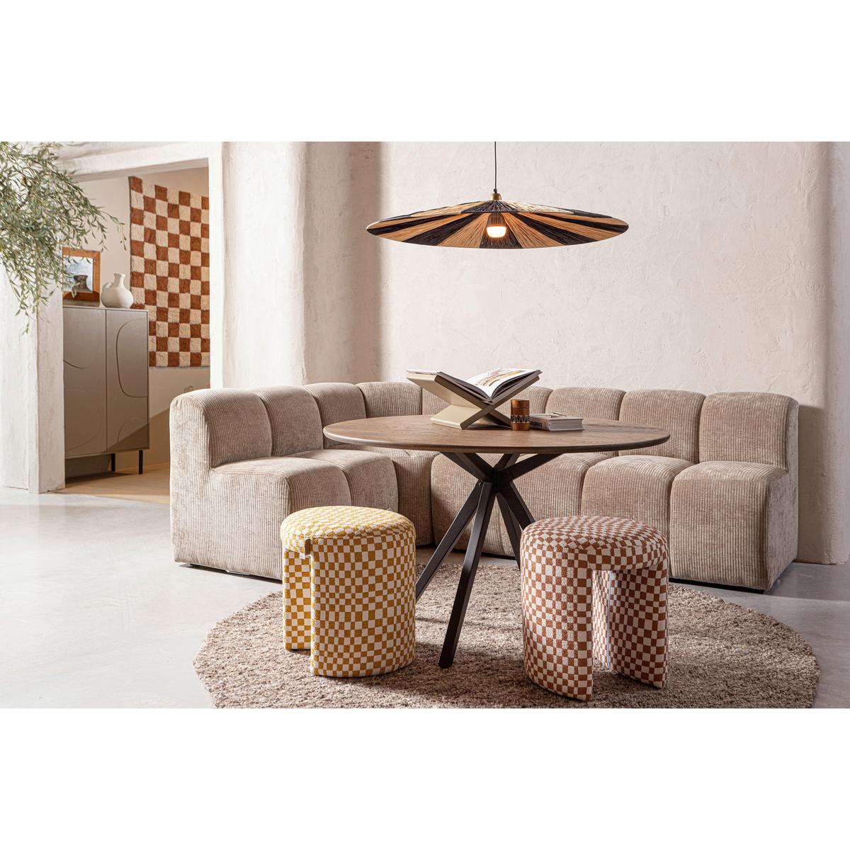 Sitzbank Mojo Sandfarben B: 164cm - Sandfarben/Schwarz, MODERN, Textil (164/83/73cm) - Livetastic