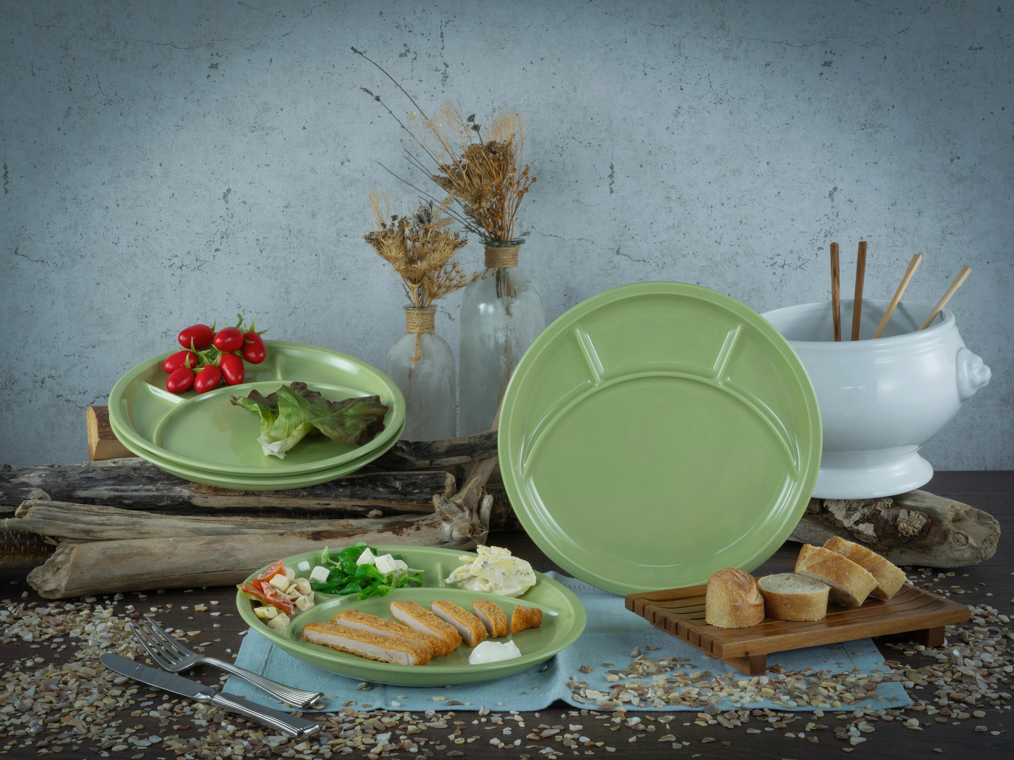 Fondueteller Universal Grün 4-Teilig - Grün, Basics, Keramik (27cm) - Creatable