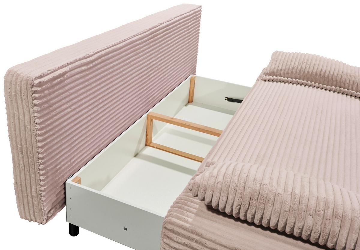 2-sitzer-sofa Mit Schlaffunktion Sally B: 211 Cm - Schwarz/Rosa, KONVENTIONELL, Textil (211/96/105cm) - MID.YOU