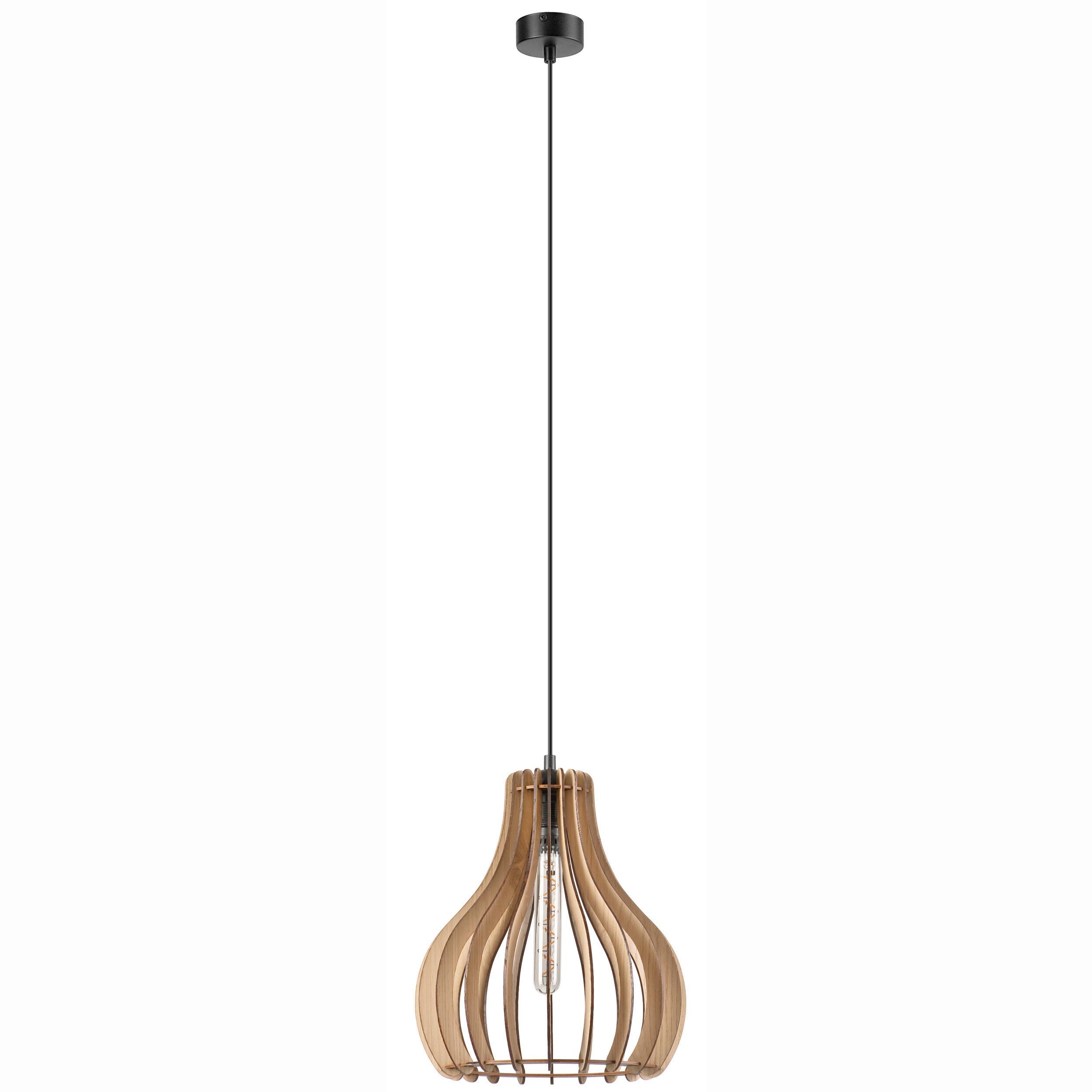 Hängeleuchte Tucci D: 29 Cm - Eichefarben/Kernbuche, Natur, Holz (29/120cm)