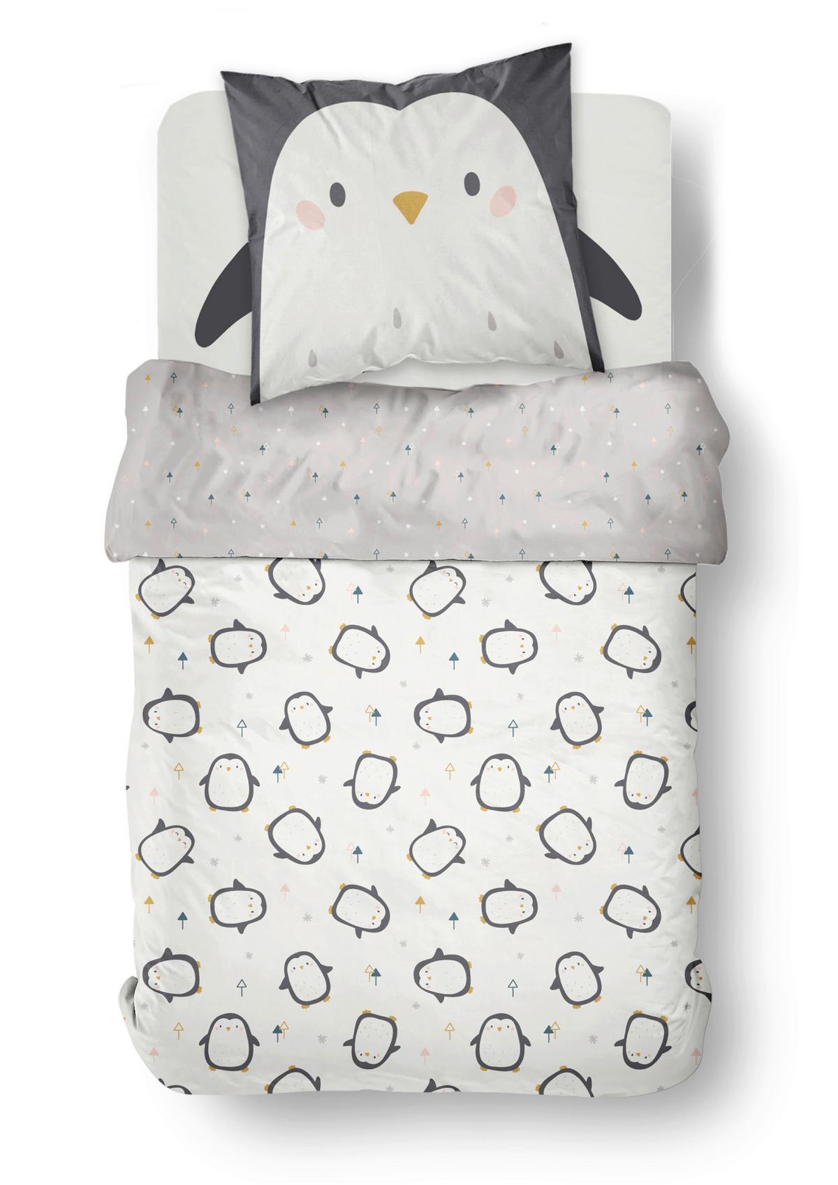 POSTEĽNÁ BIELIZEŇ PENGUIN - viacfarebná/čierna, textil (140/200cm)