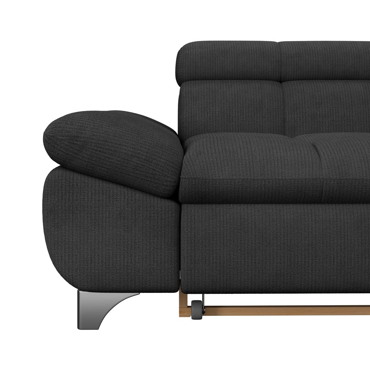 Ecksofa Mit Schlaffunktion Gemini Schwarz 312x234 Cm - Chromfarben/Schwarz, KONVENTIONELL, Textil (312/234cm)