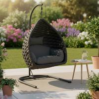 ZÁVĚSNÉ KŘESLO SASA - tmavě šedá, Moderní, kov/textil (115/200/118cm) - Bessagi Garden