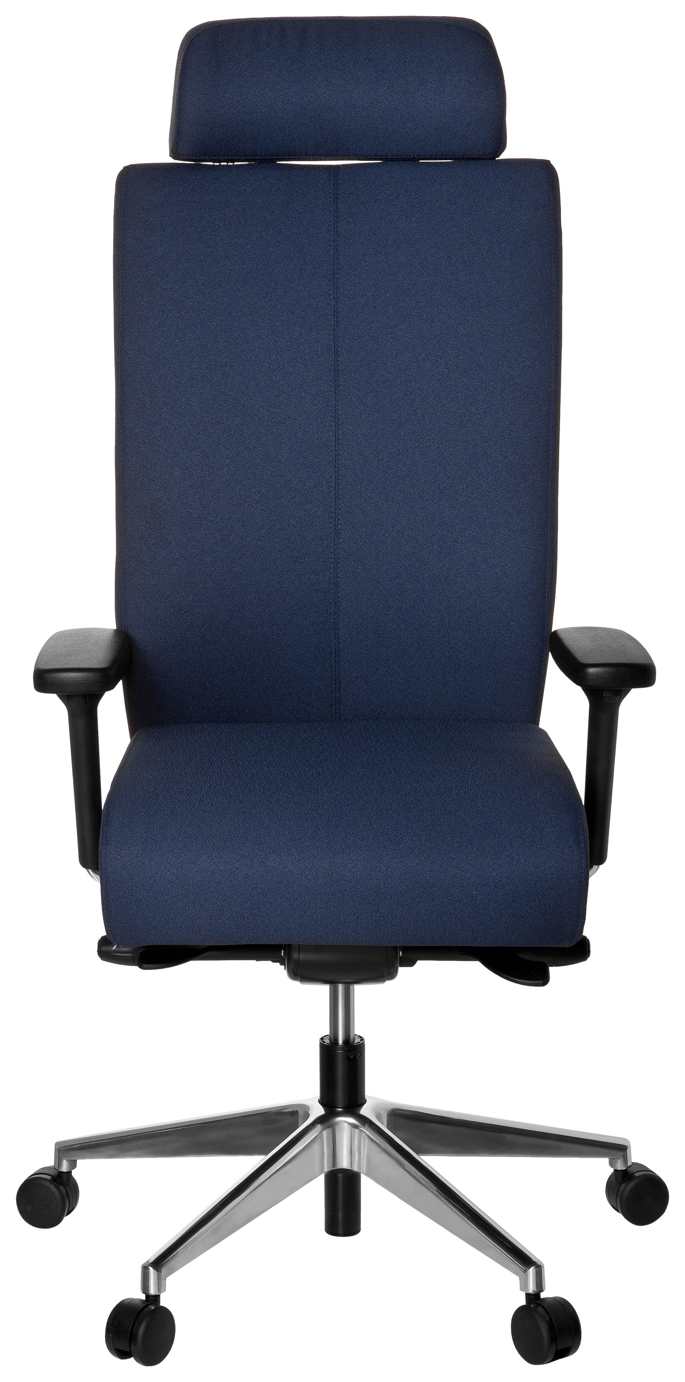 Drehstuhl Pro-Tec XXL Dunkelblau - Alufarben/Schwarz, MODERN, Kunststoff/Textil (59/138/49cm) - MID.YOU