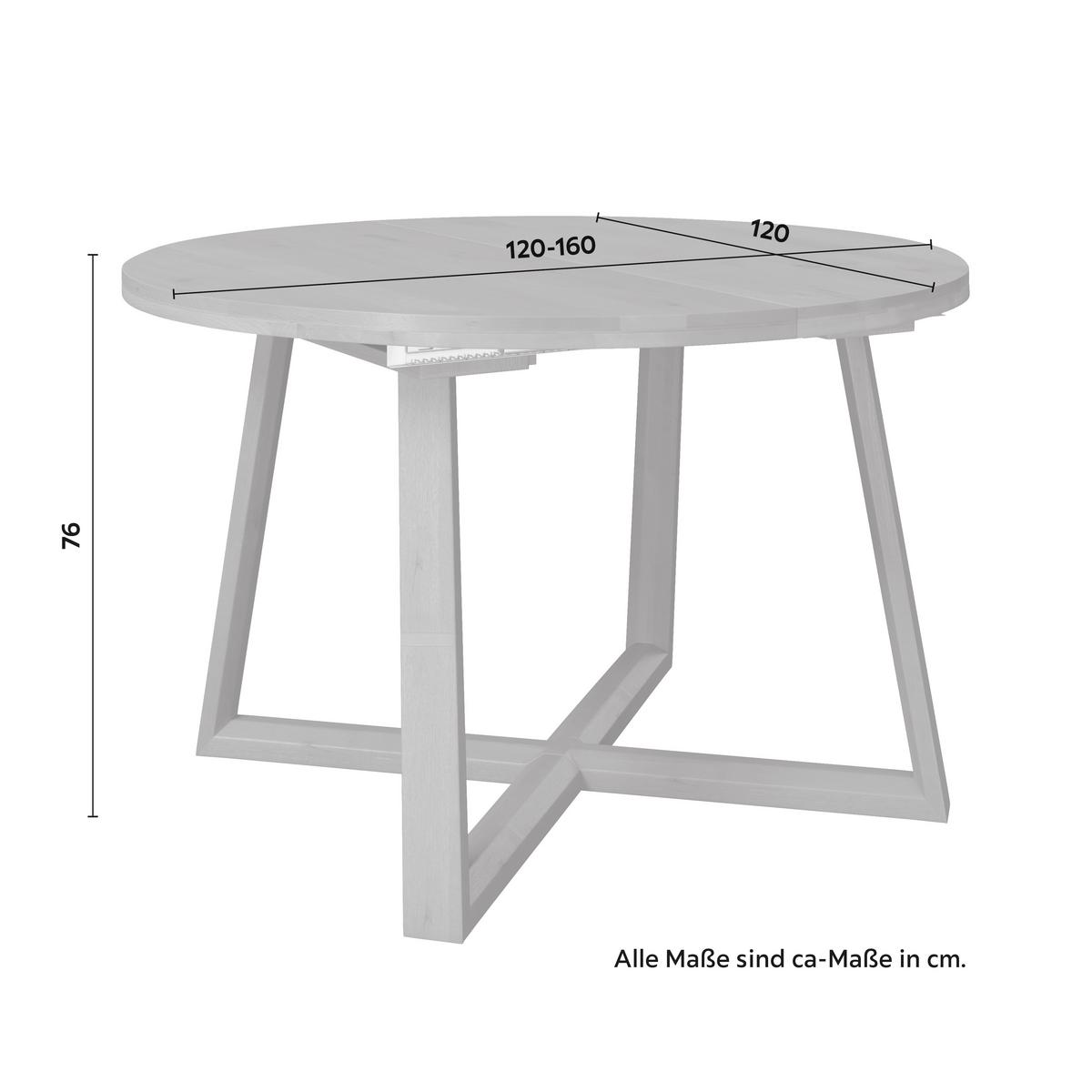 Výsuvný jídelní stůl Miley, š: 120-160 cm - barvy dubu, Moderní, dřevo (120-160/120/76cm) - Bessagi Home