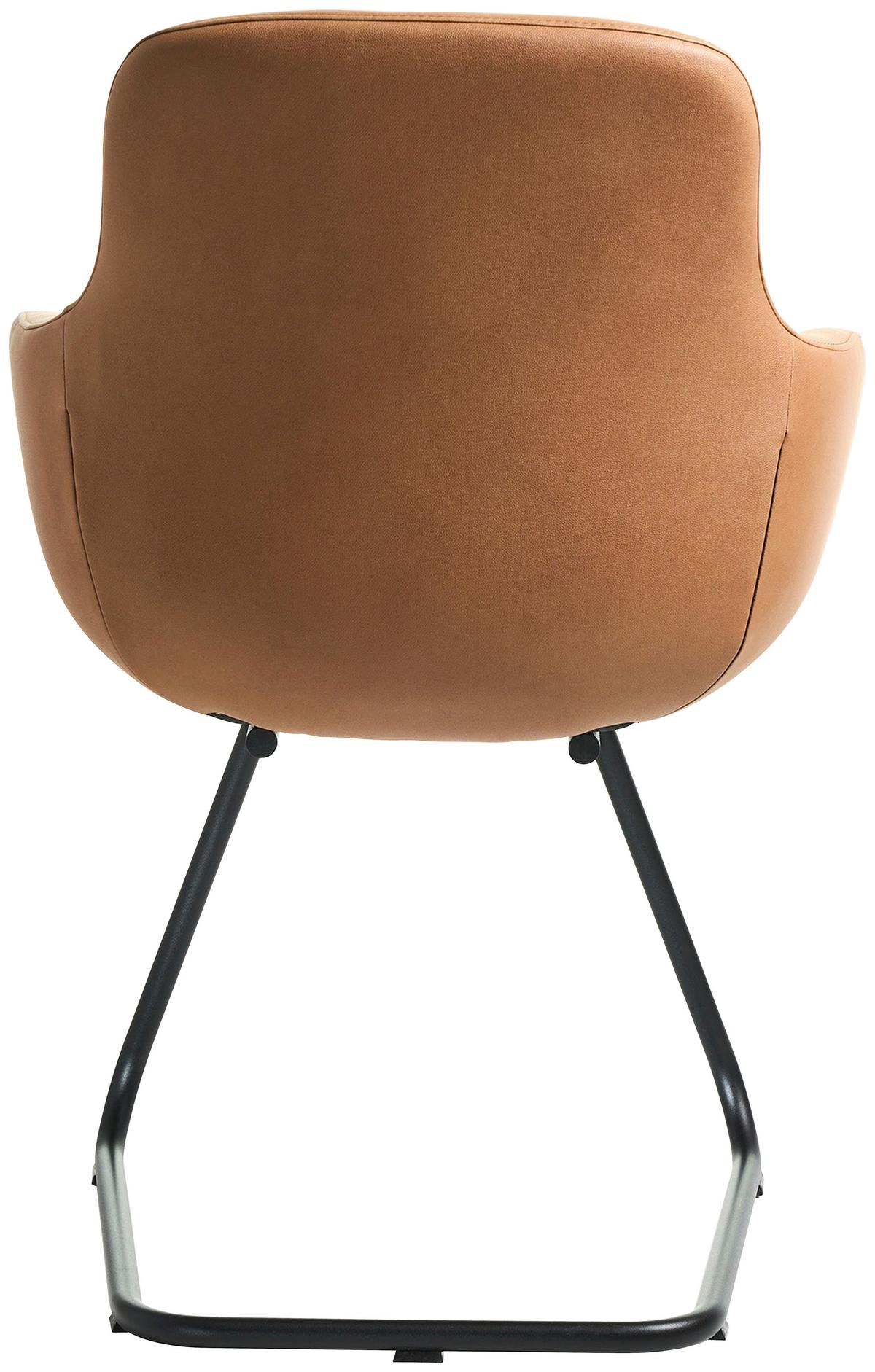 STOLIČKA S PODRÚČKAMI SWING-CHA - čierna/koňaková, Basics, kov/textil (62/89/61cm) - Celina Home