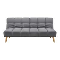 Rozkládací pohovka ALVA, tmavě šedá - tmavě šedá/přírodní barvy, Moderní, dřevo/textil (185/80/88cm) - Bessagi Home