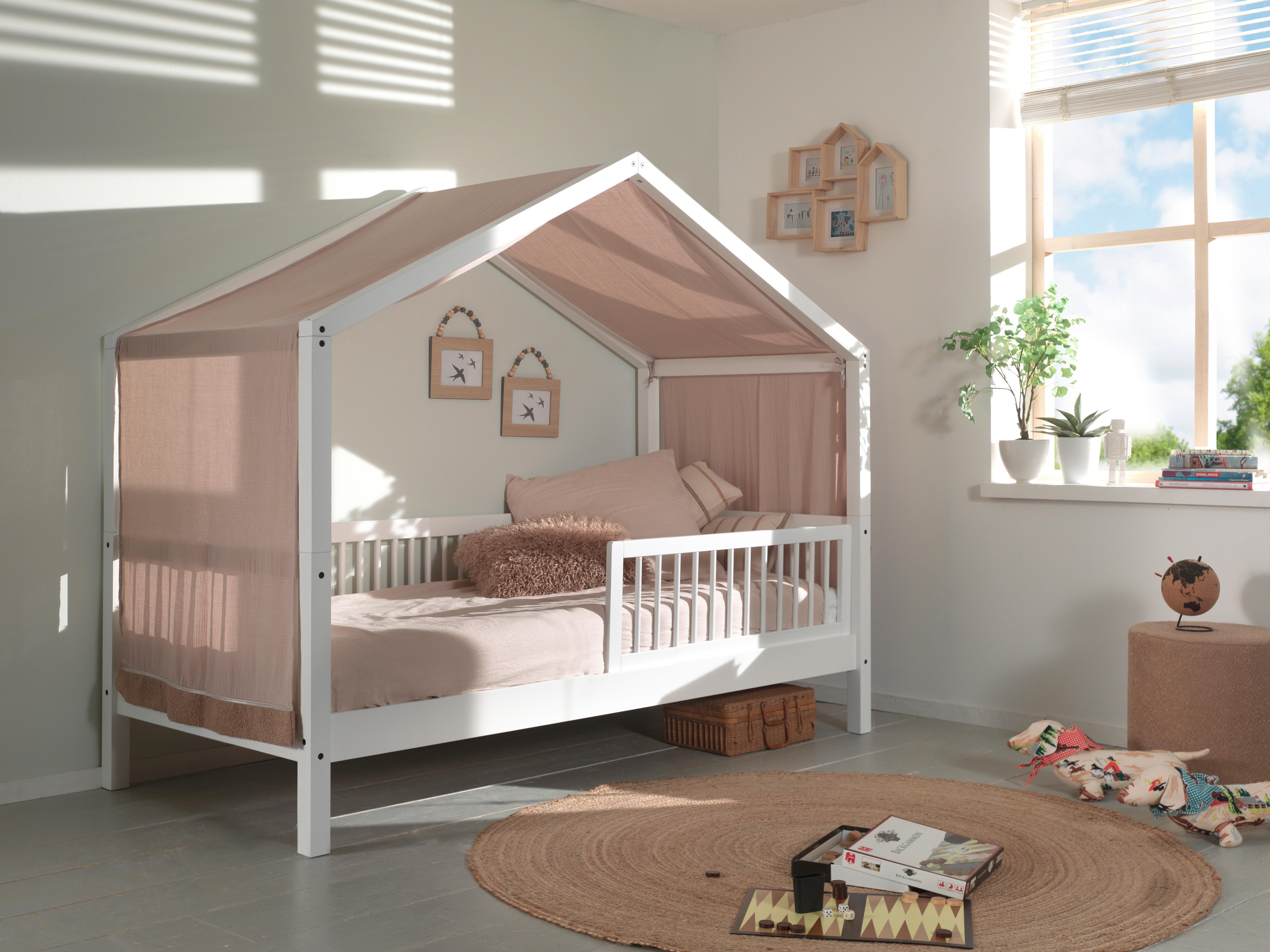 HAUSBETT Forrest Weiß 90x200cm - Weiß/Naturfarben, MODERN, Holz (90/200cm) - Vipack