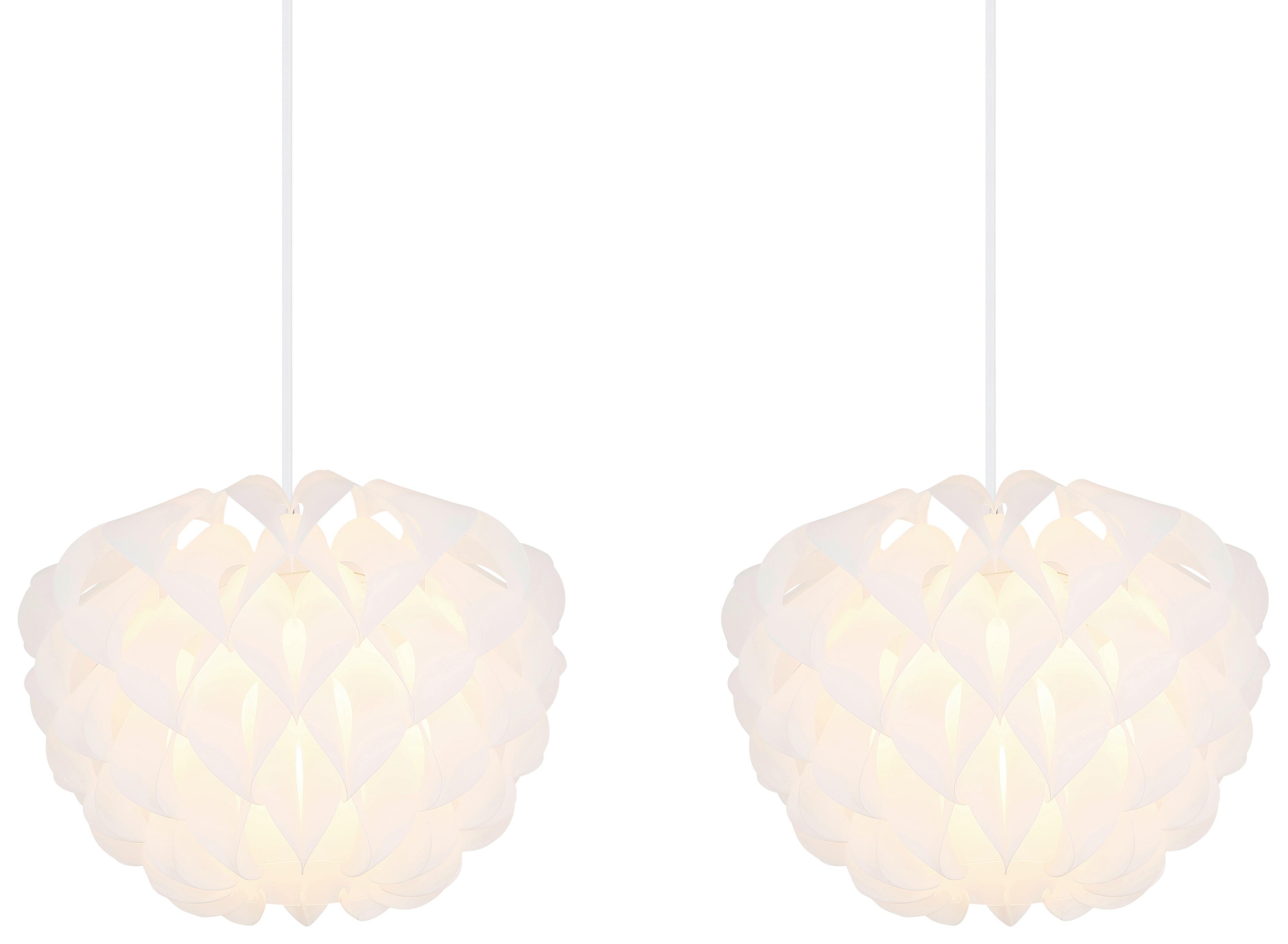 Hängeleuchte Irene H: 26 cm 3-Flammig - Weiß, Basics, Kunststoff/Metall (101/26/120cm) - Globo