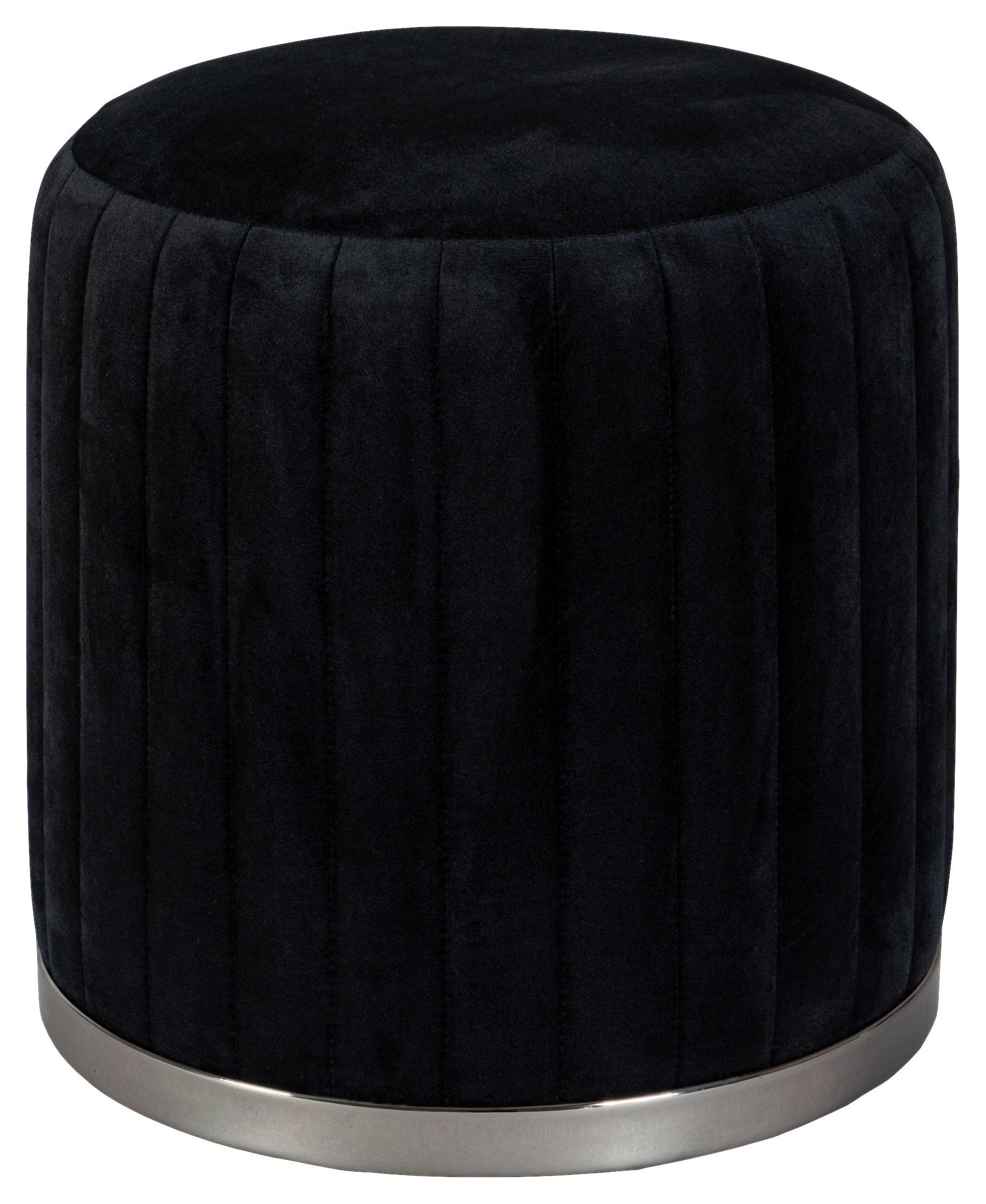Hocker Doric 125 Schwarz/Graphitfarben D: 43 cm - Graphitfarben/Schwarz, Design, Textil (43/46/43cm) - Kayoom