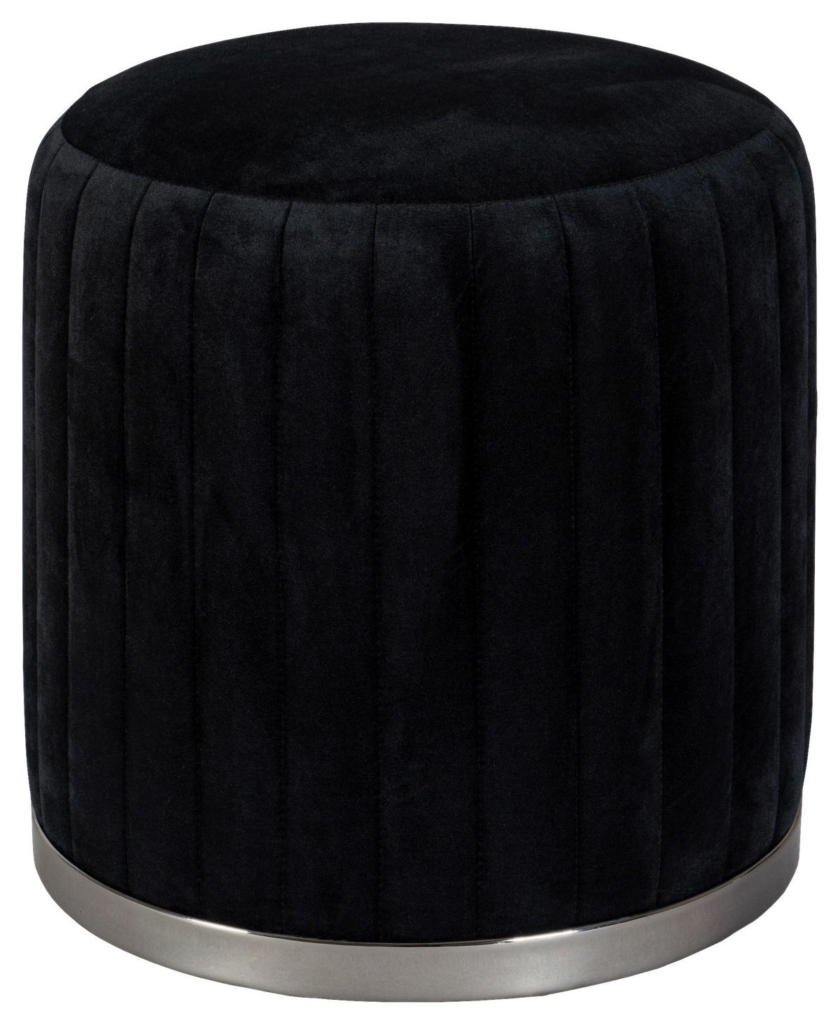 Hocker Doric 125 Schwarz/Graphitfarben D: 43 cm - Graphitfarben/Schwarz, Design, Textil (43/46/43cm) - Kayoom